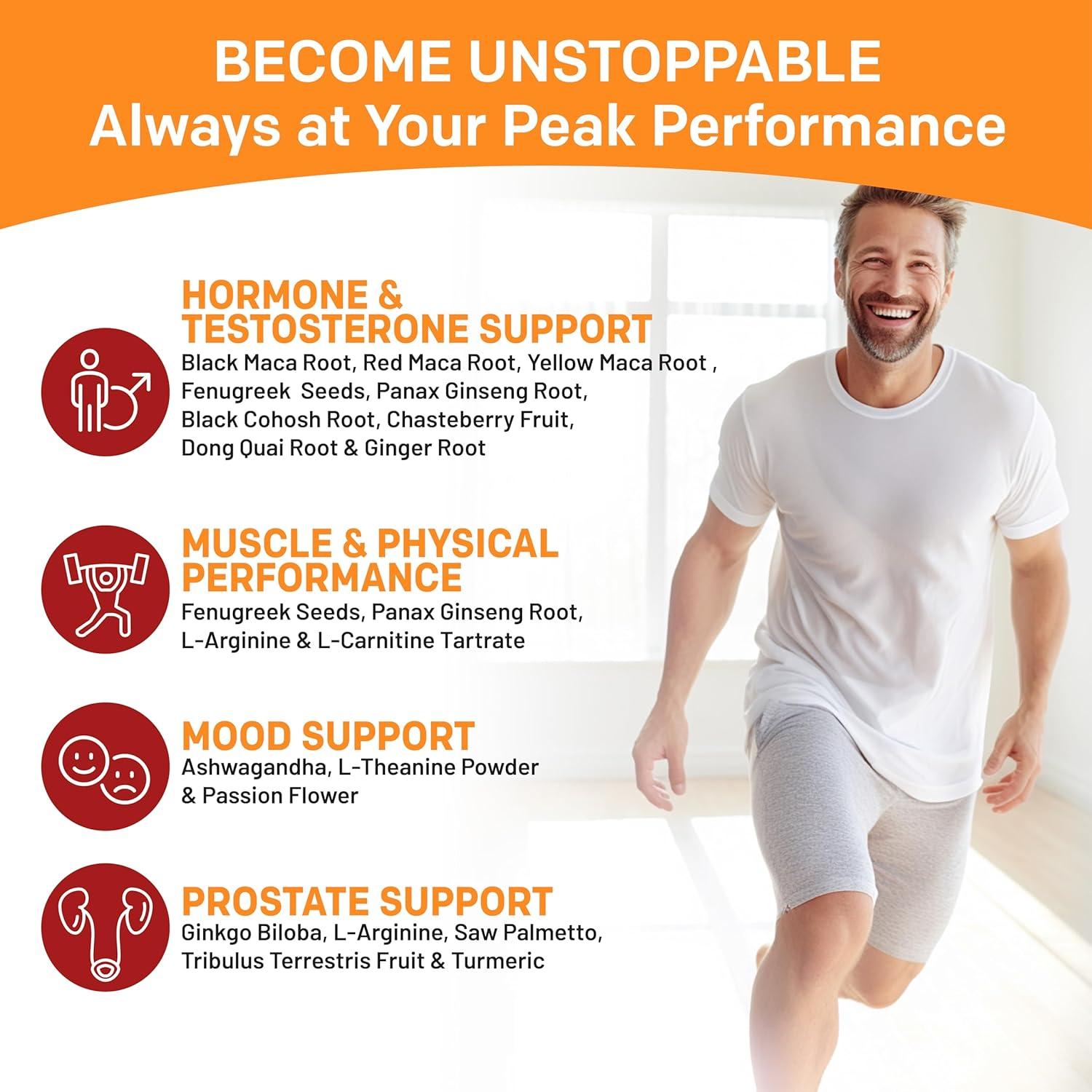 Cápsulas de Raíz de Maca Peruana PrimeMD 19-en-1 9125 mg