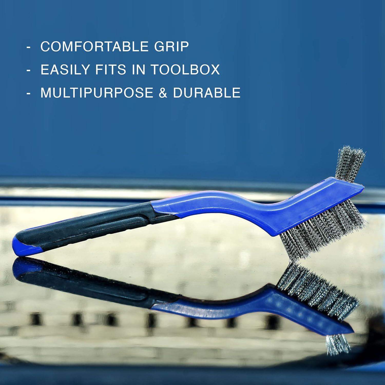 Juego de Cepillos de Alambre 3 Piezas Lavaxon - Nylon, Latón, Acero Inoxidable