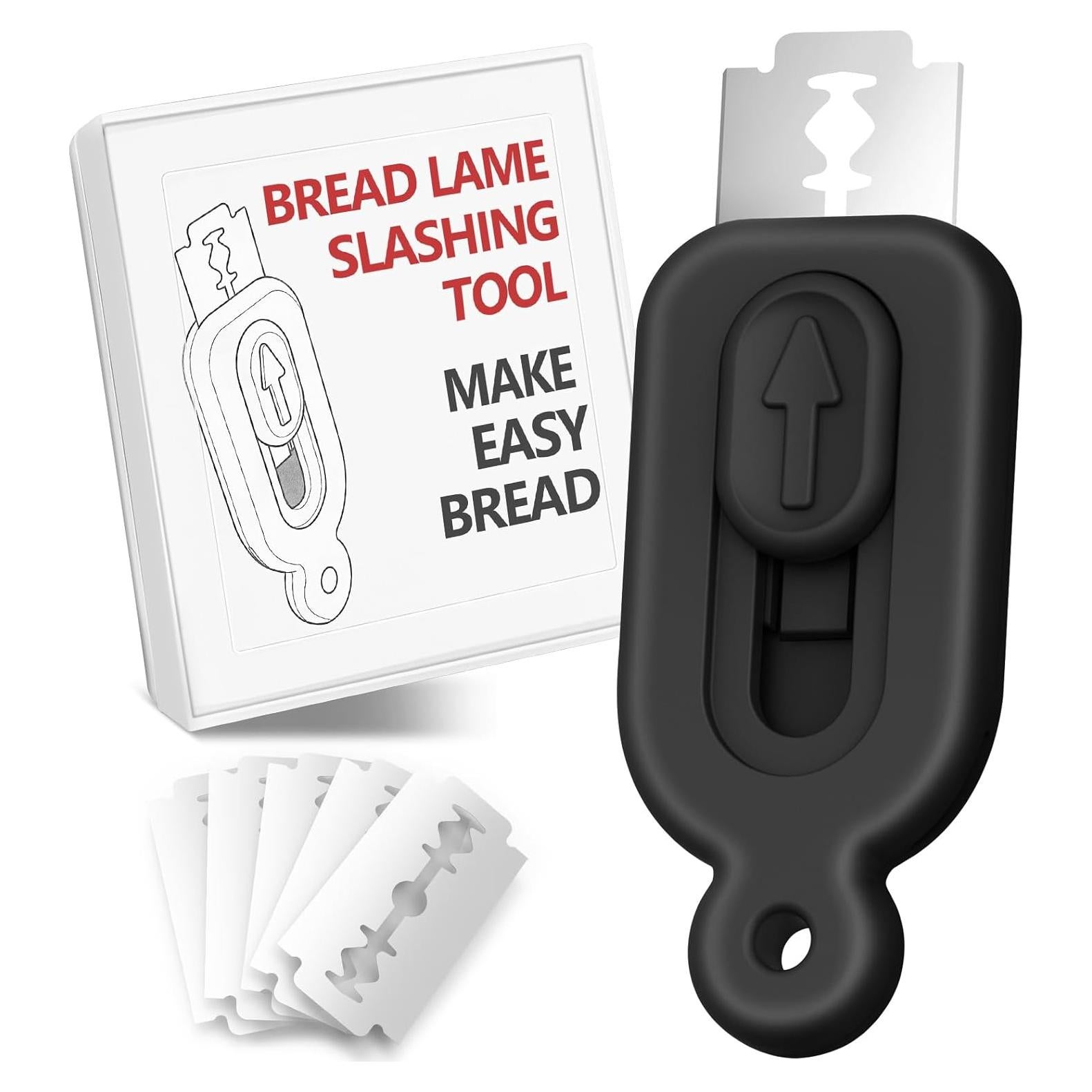 Bread Lame Dough Scoring Tool,2pcs Sourdough Bread Scorer Bread Making Cutter Blade with 10pcs Blades for Homemade Bread Baking Making Tools Supplies (1pcs Black)