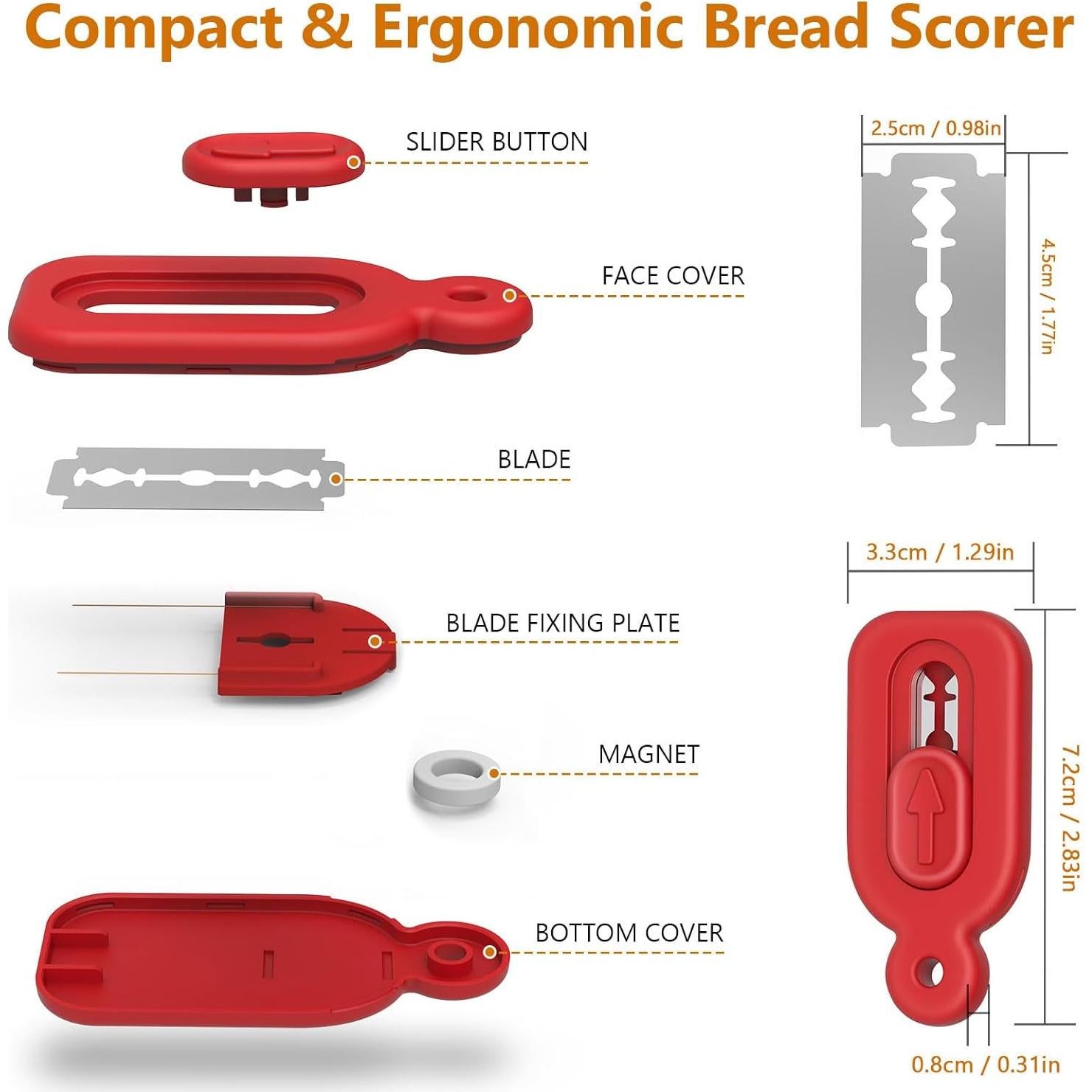 Bread Lame Dough Scoring Tool,2pcs Sourdough Bread Scorer Bread Making Cutter Blade with 10pcs Blades for Homemade Bread Baking Making Tools Supplies (1pcs Black)