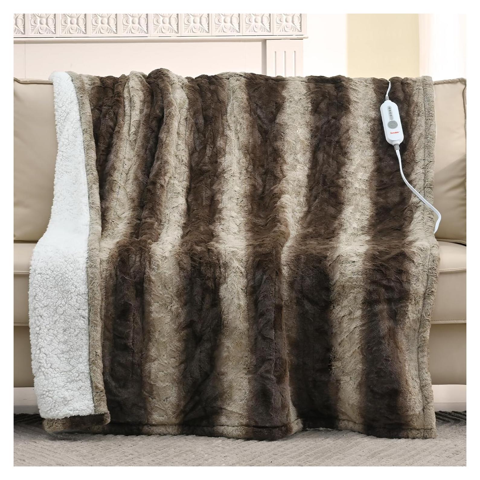 Manta Térmica Eléctrica Sunable 127x152 cm Chocolate 4 Niveles