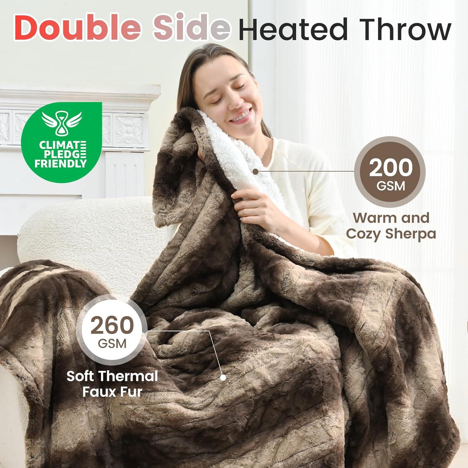 Manta Térmica Eléctrica Sunable 127x152 cm Chocolate 4 Niveles