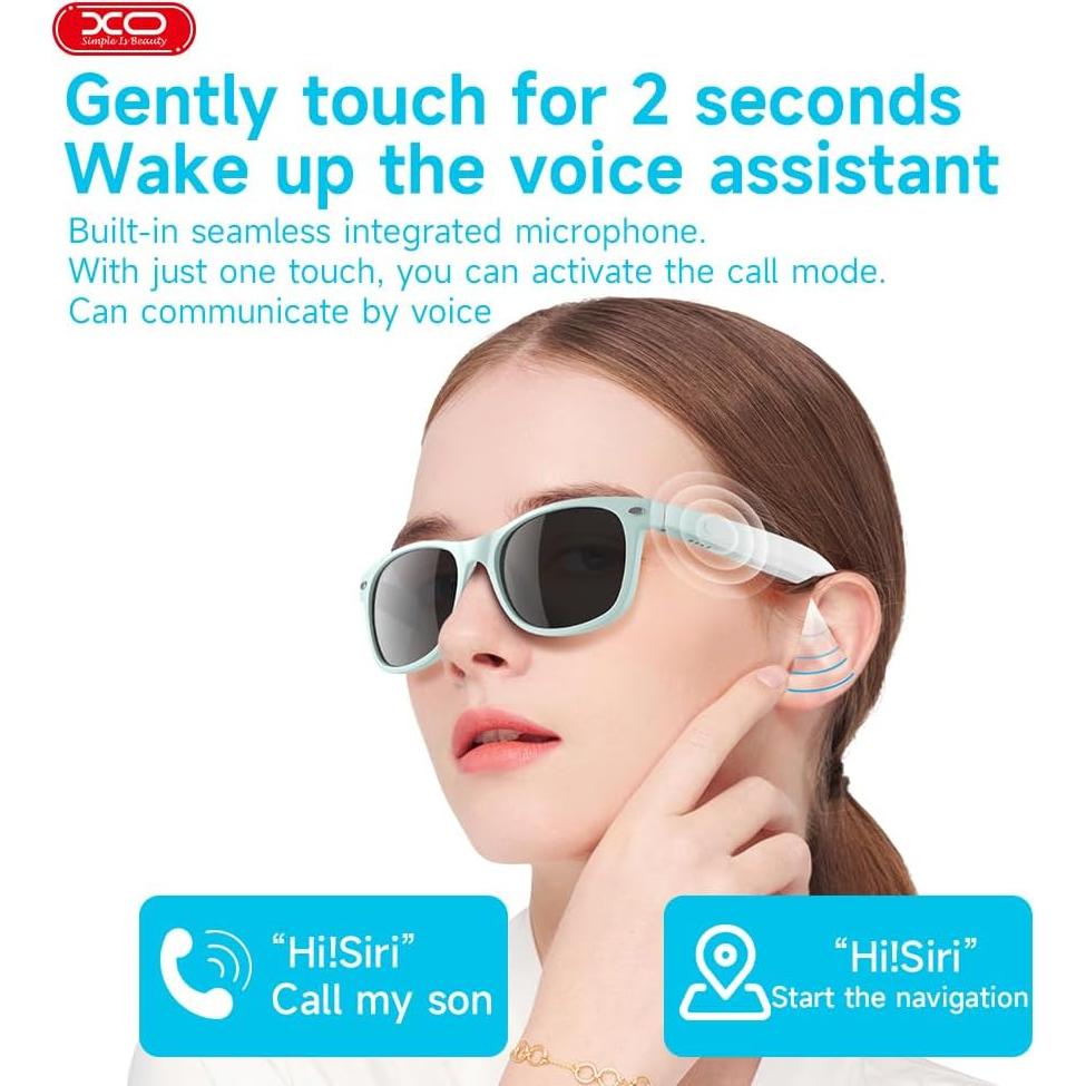 Gafas de sol Bluetooth XO GS01 UV protección unisex Verde Menta