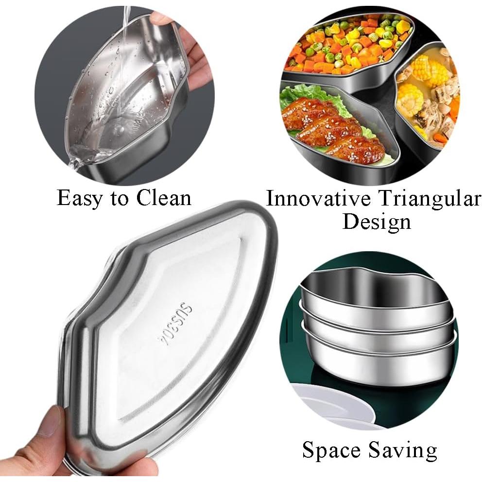 Caja de Vapor Triangular OULIGET 3 Piezas Acero Inoxidable