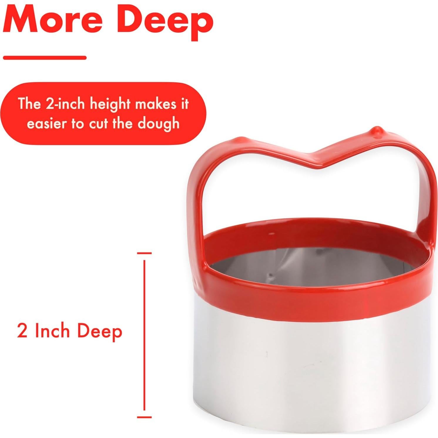 Juego de 3 Cortadores de Galletas Redondos COOKIEQUE - Acero Inoxidable