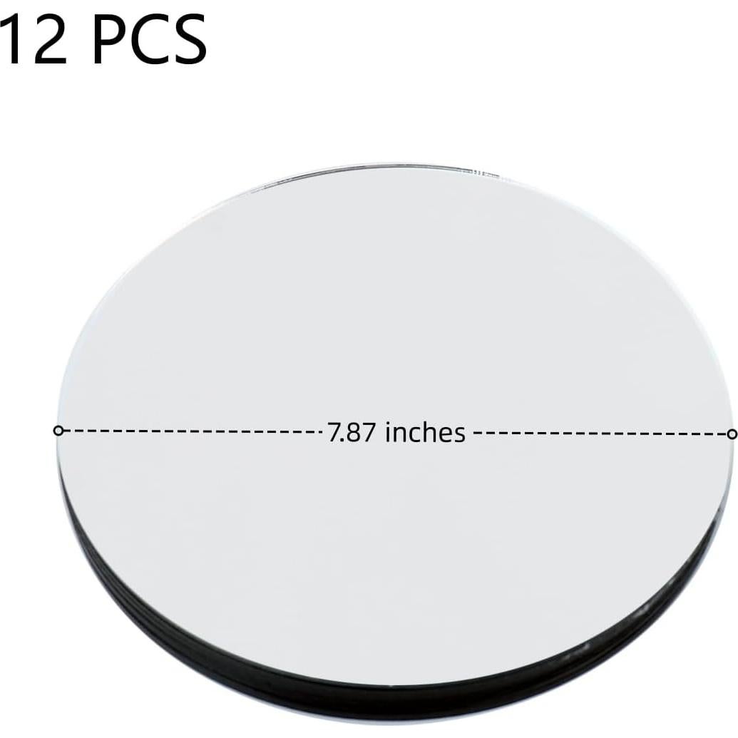 Juego de 12 Espejos Redondos GISELA D 20 cm para Mesa Boda
