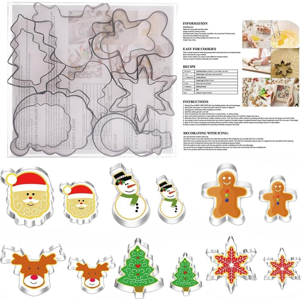 Cortadores de Galletas de Navidad MrCookie 12 Piezas Acero Inoxidable