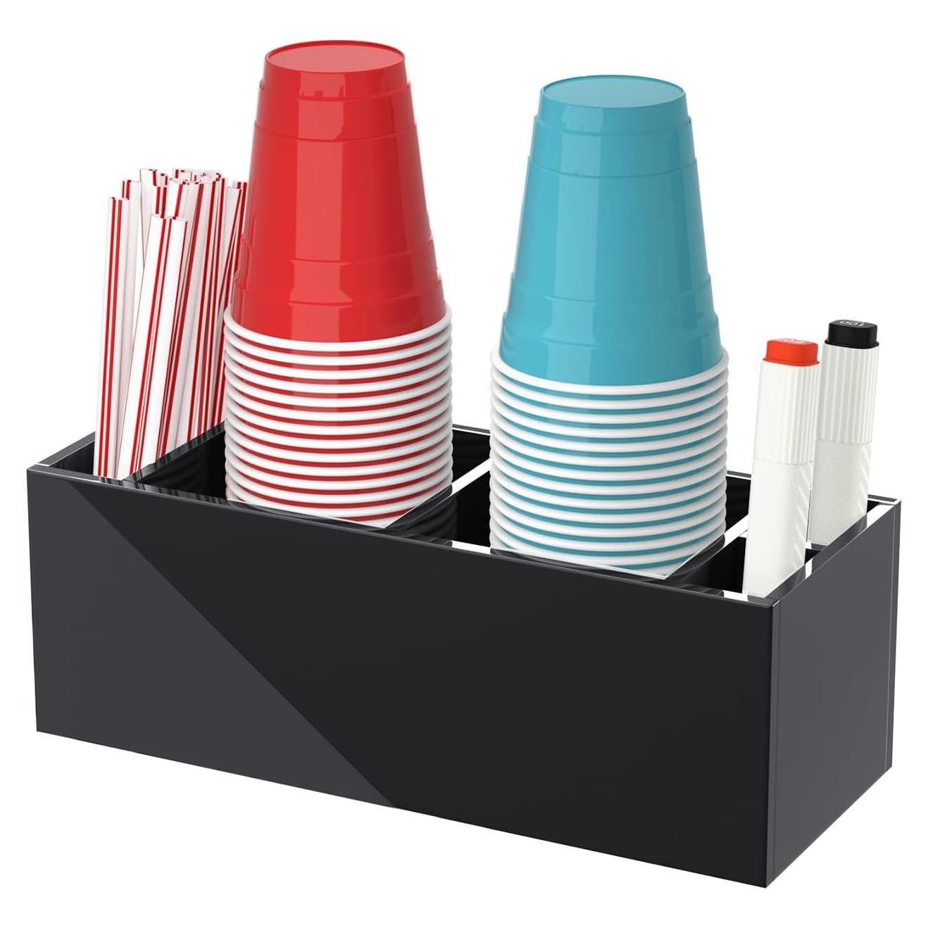 Soporte Doble para Vasos Bosscasa con Ranura para Marcador Negro