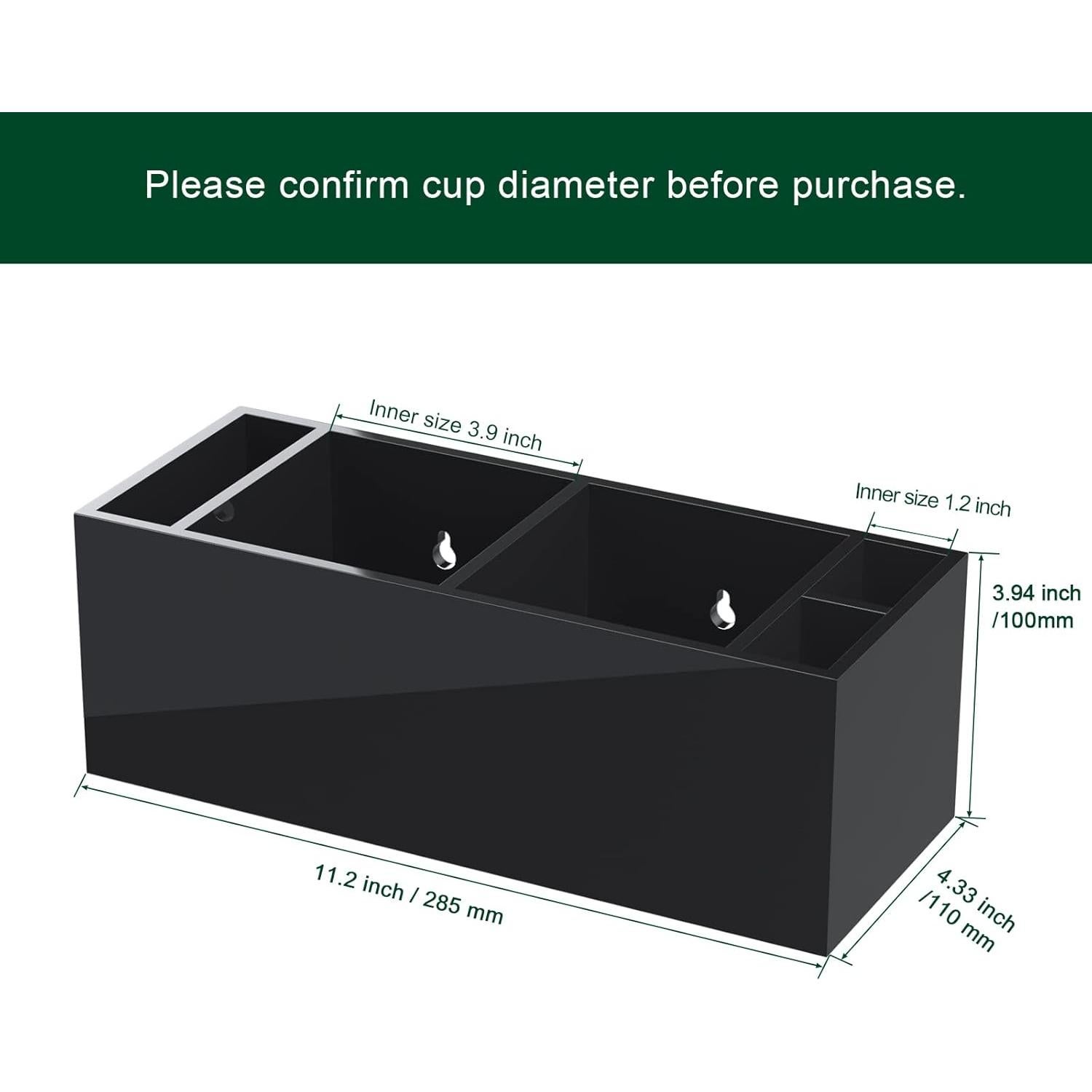 Soporte Doble para Vasos Bosscasa con Ranura para Marcador Negro