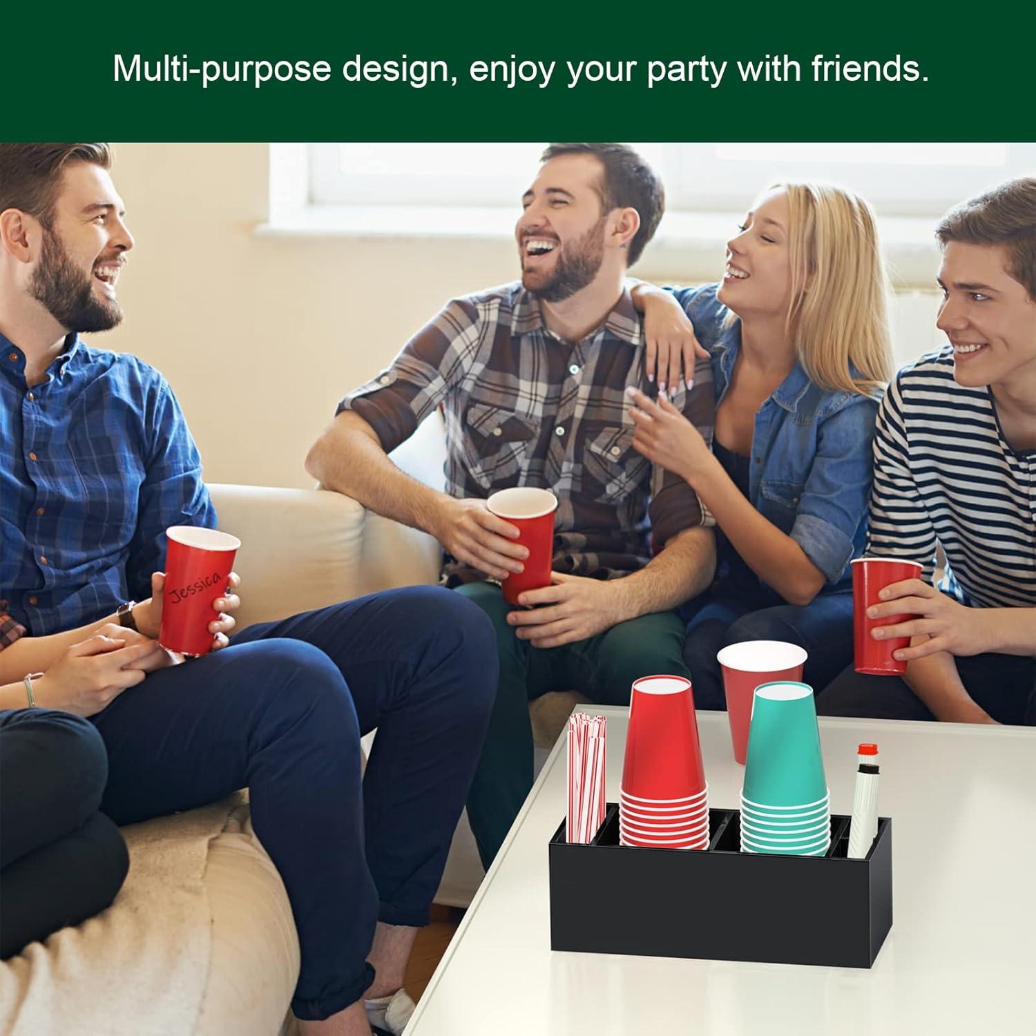 Soporte Doble para Vasos Bosscasa con Ranura para Marcador Negro