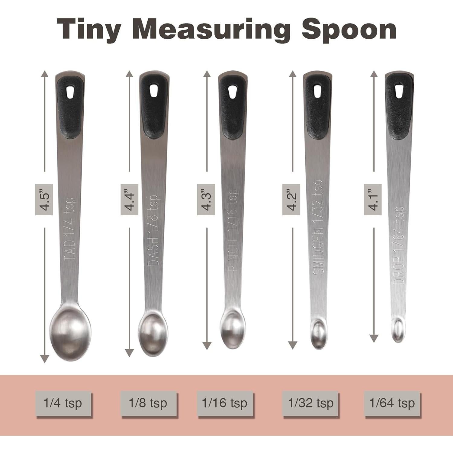 Juego de Cucharas Medidoras Mini BERYLER Acero Inoxidable 5 Pzas