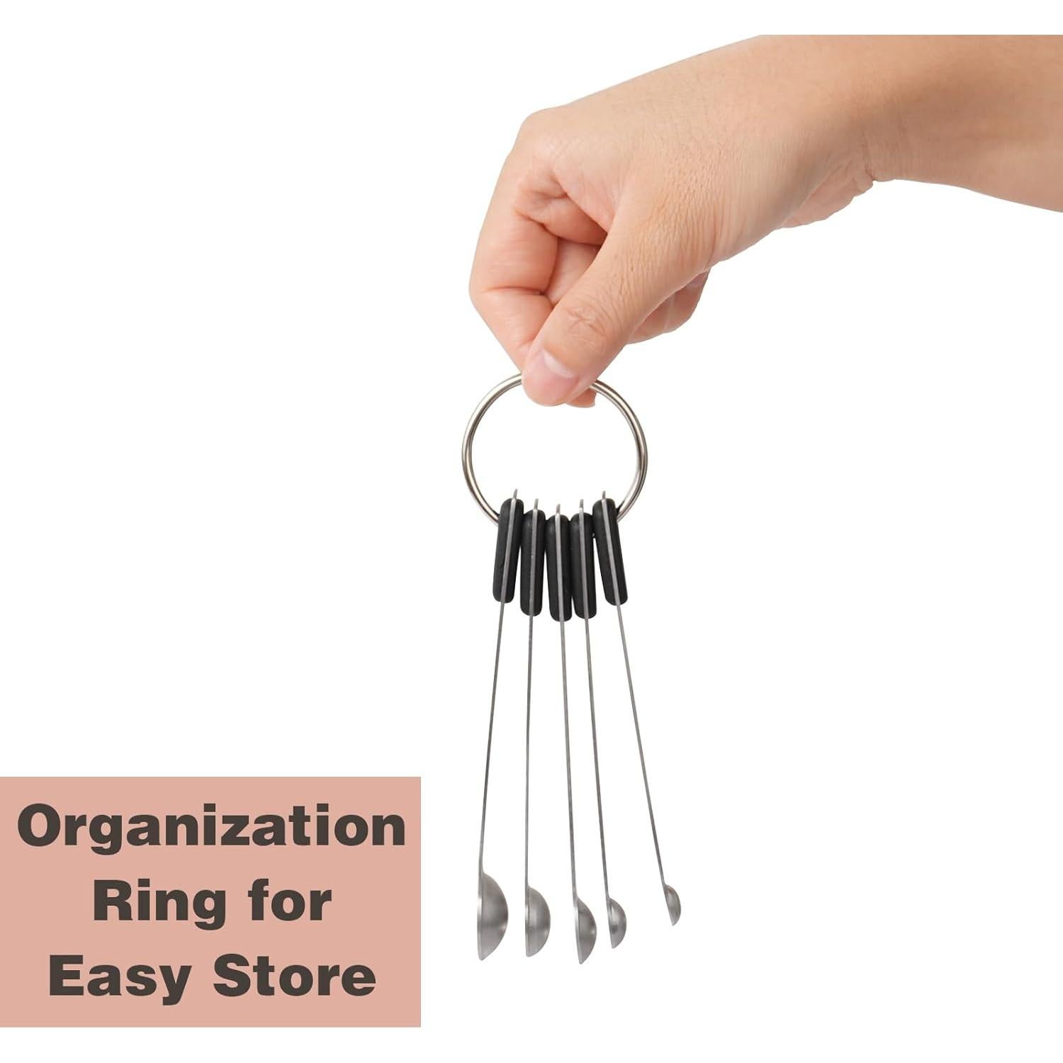 Juego de Cucharas Medidoras Mini BERYLER Acero Inoxidable 5 Pzas