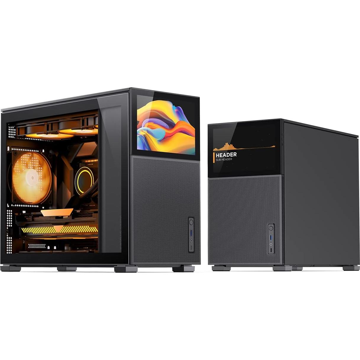 Caja de PC Jonsbo D31 MESH Negro Micro ATX con Pantalla