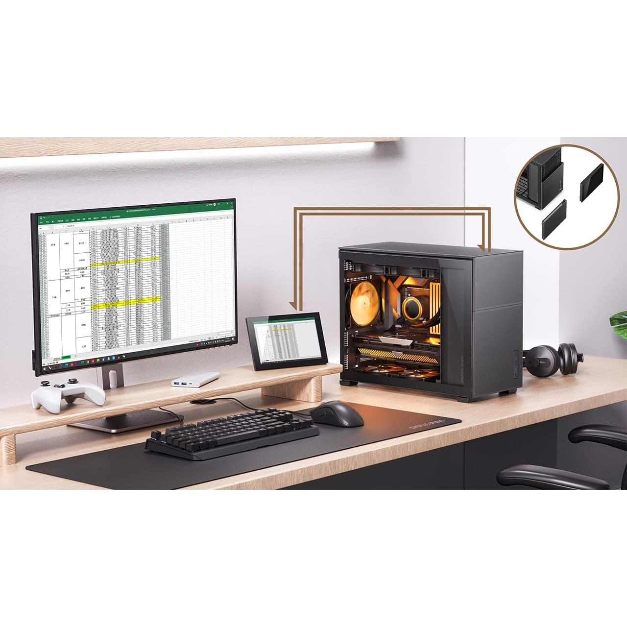 Caja de PC Jonsbo D31 MESH Negro Micro ATX con Pantalla