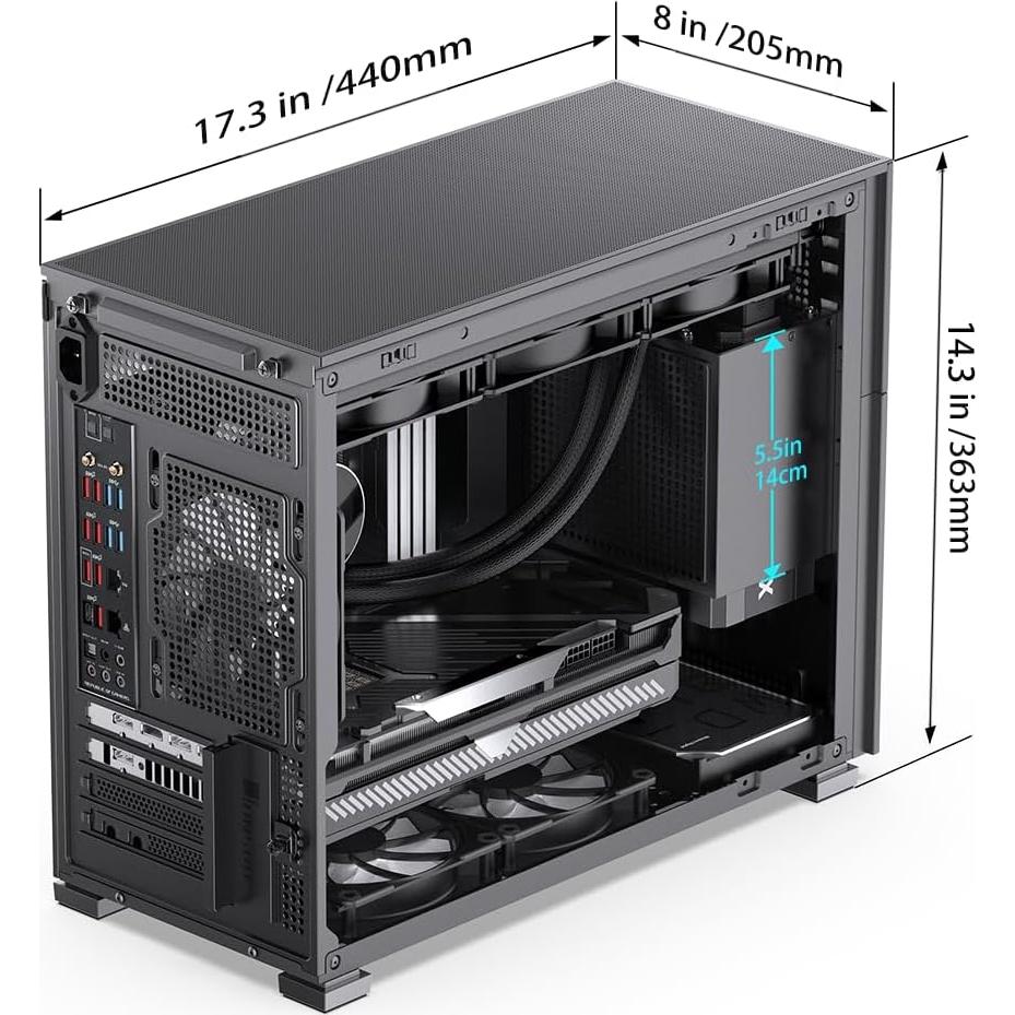 Caja de PC Jonsbo D31 MESH Negro Micro ATX con Pantalla