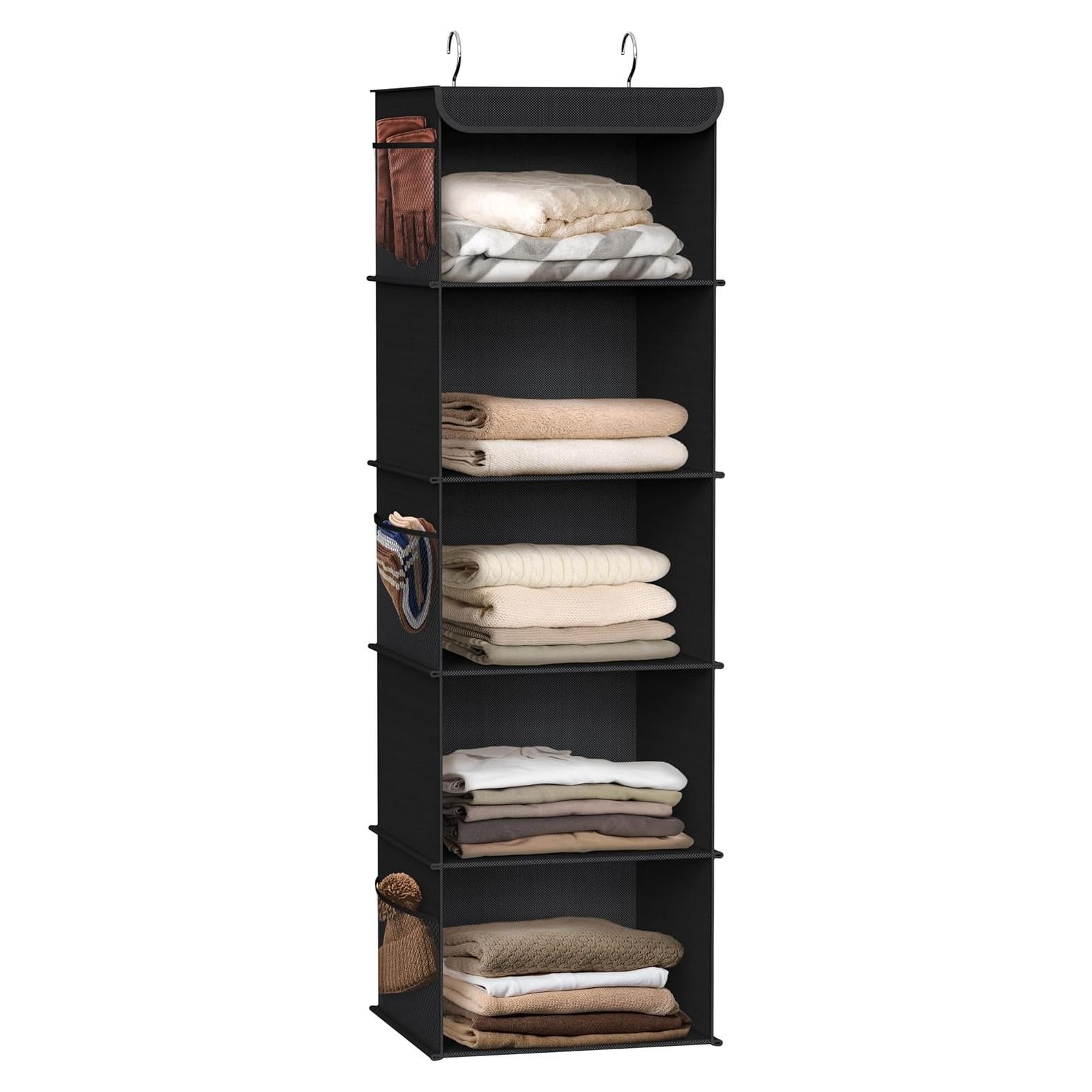 Organizador Colgante de Closet Simple Houseware 5 Estantes Negro