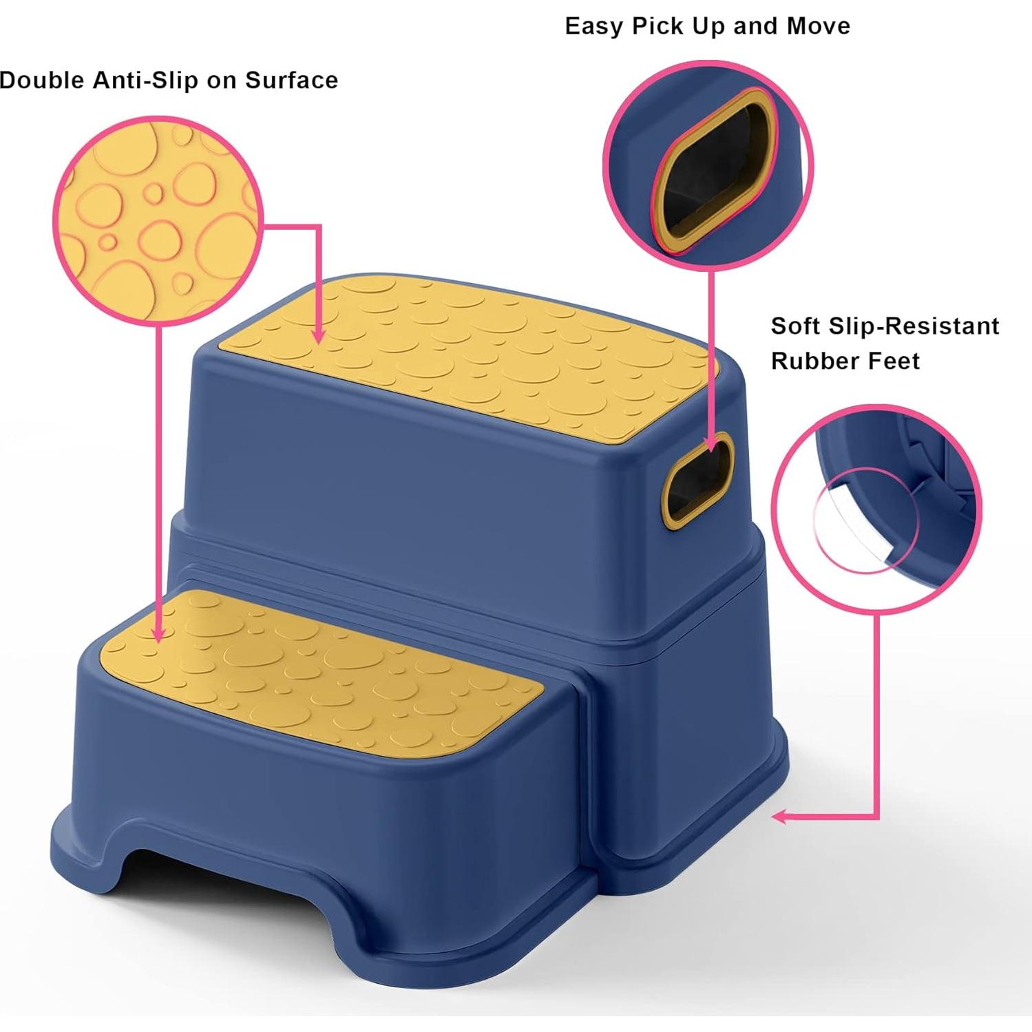 Escalera de 2 Pasos para Niños UNCLE WU Antideslizante Azul