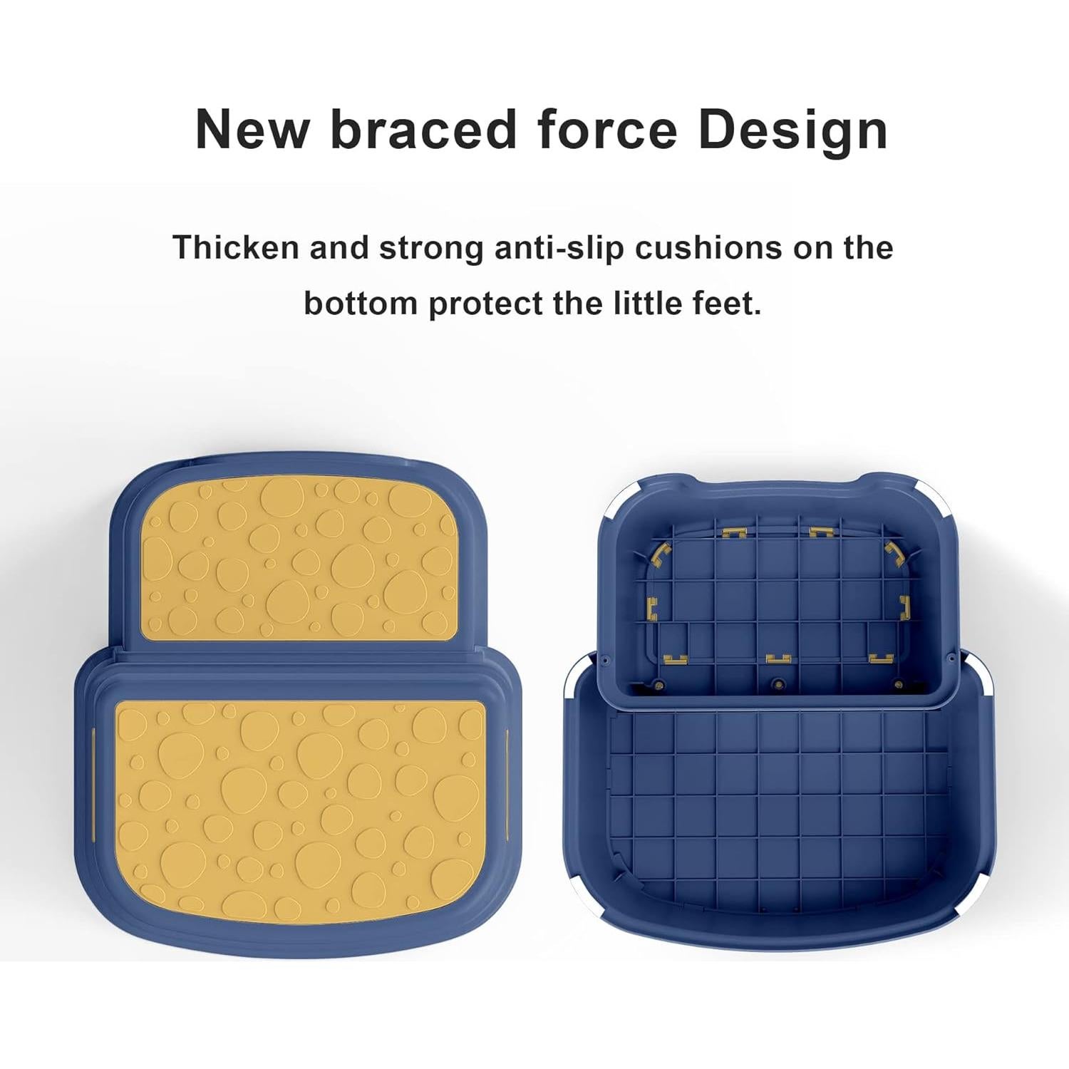 Escalera de 2 Pasos para Niños UNCLE WU Antideslizante Azul