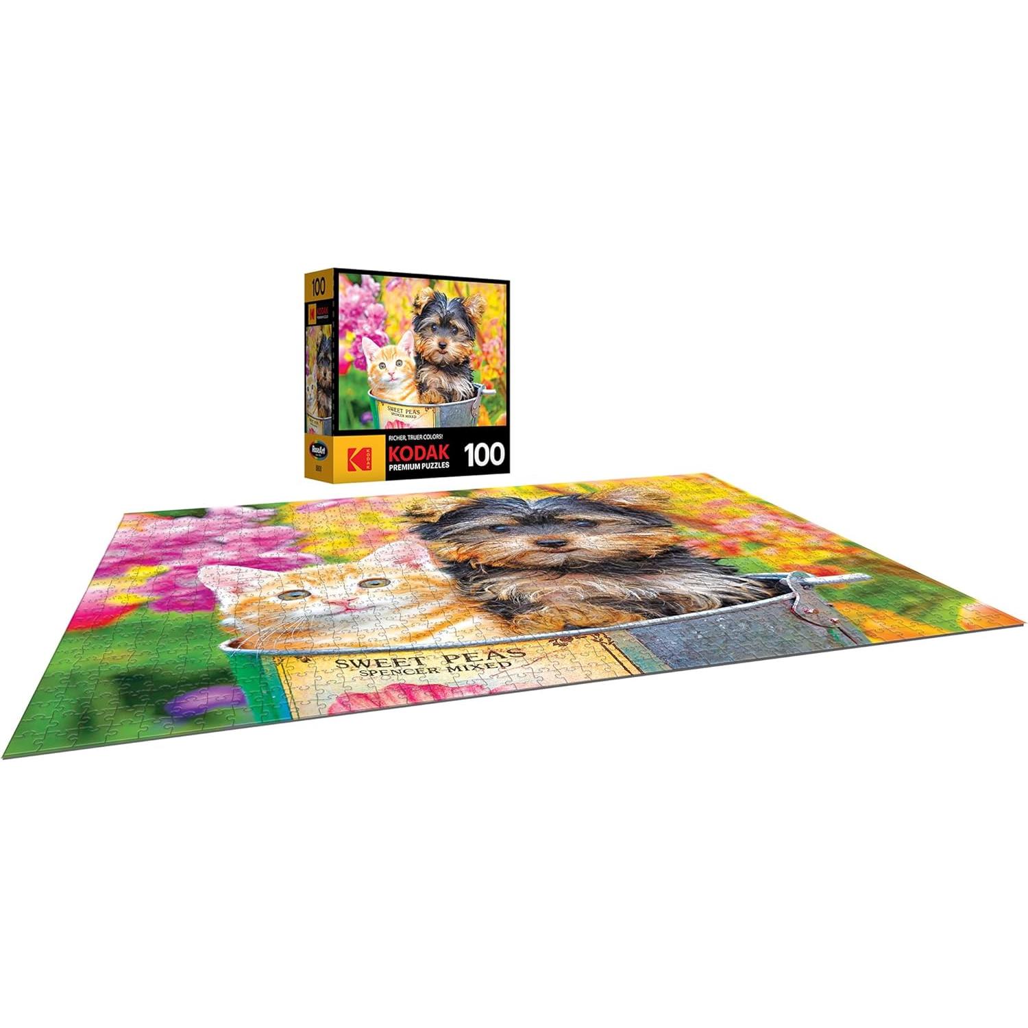 RoseArt - Kodak Premium - Bucket Buddies - 100 Piece Jigsaw Puzzle for Adults