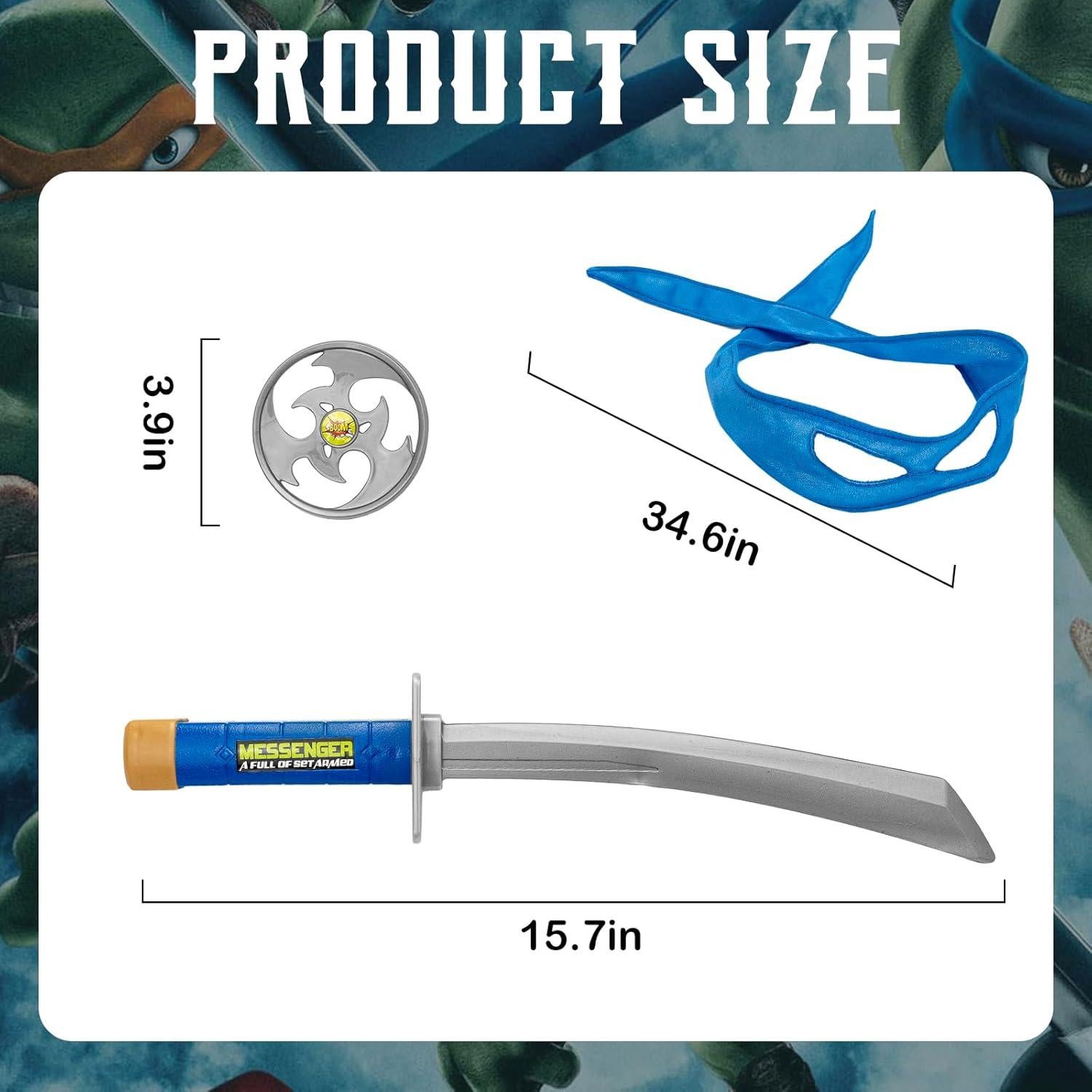 Disfraz Tortuga Ninja Azul con Accesorios para Niños 3-12 Años