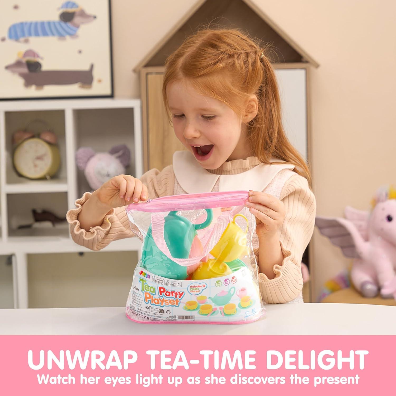 Juego de Fiesta de Té 18 Piezas Joyin para Niños 3+ Años