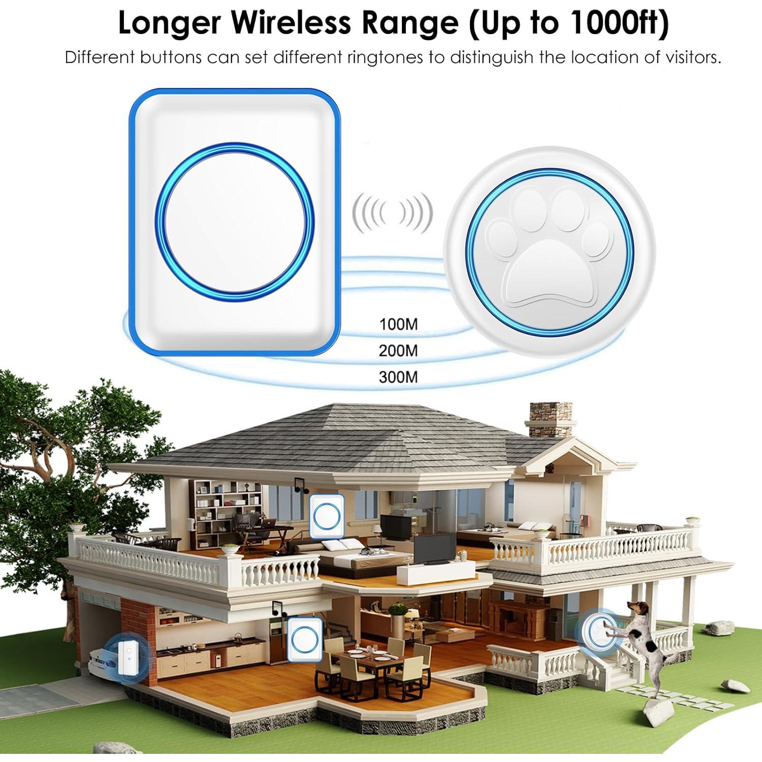 Timbre Inalámbrico para Perros 1 Plus One, 1000 pies