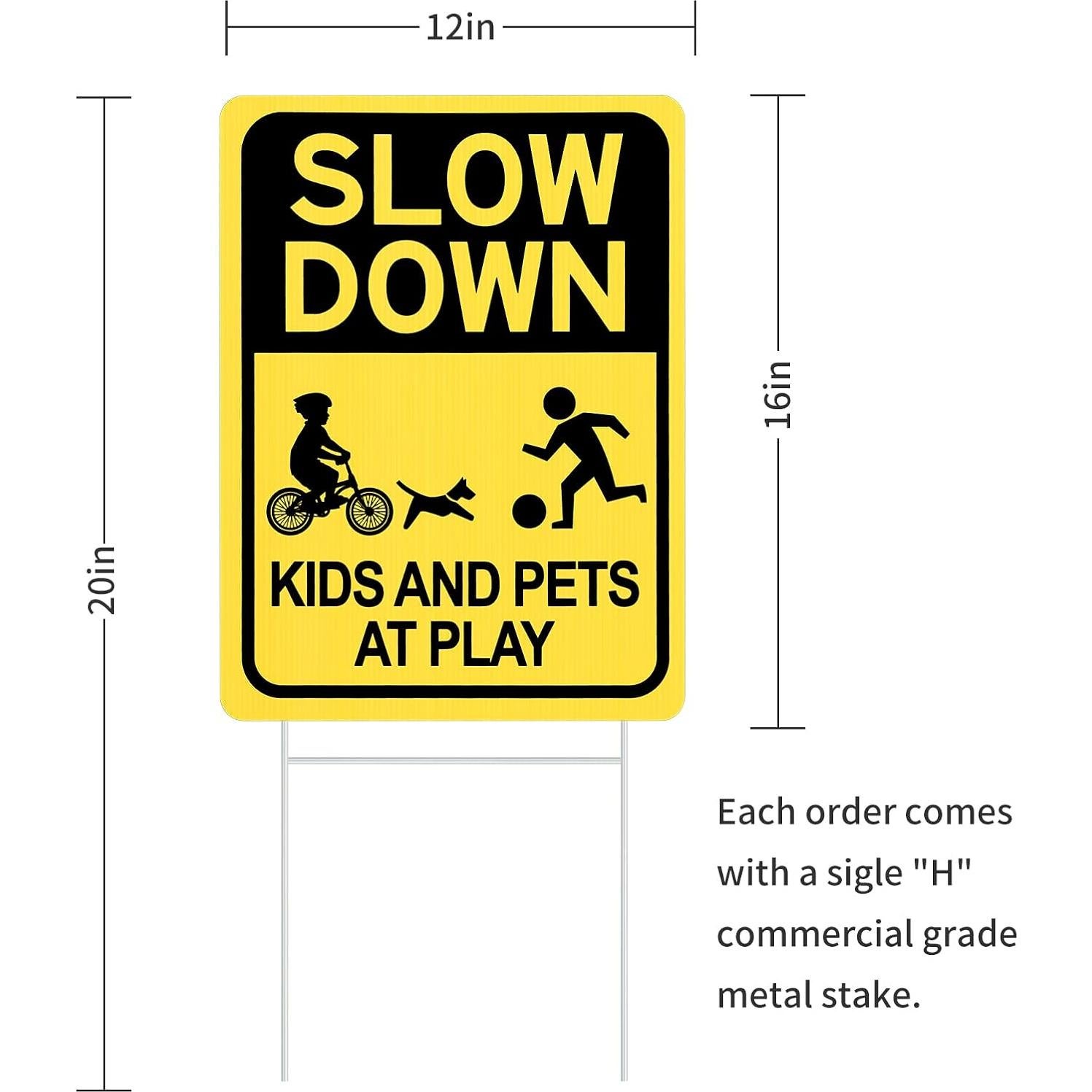 Señal de Reducir Velocidad HISVISION Niños y Mascotas 40x30cm