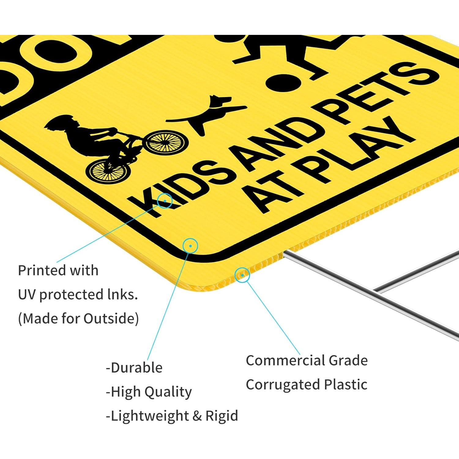 Señal de Reducir Velocidad HISVISION Niños y Mascotas 40x30cm