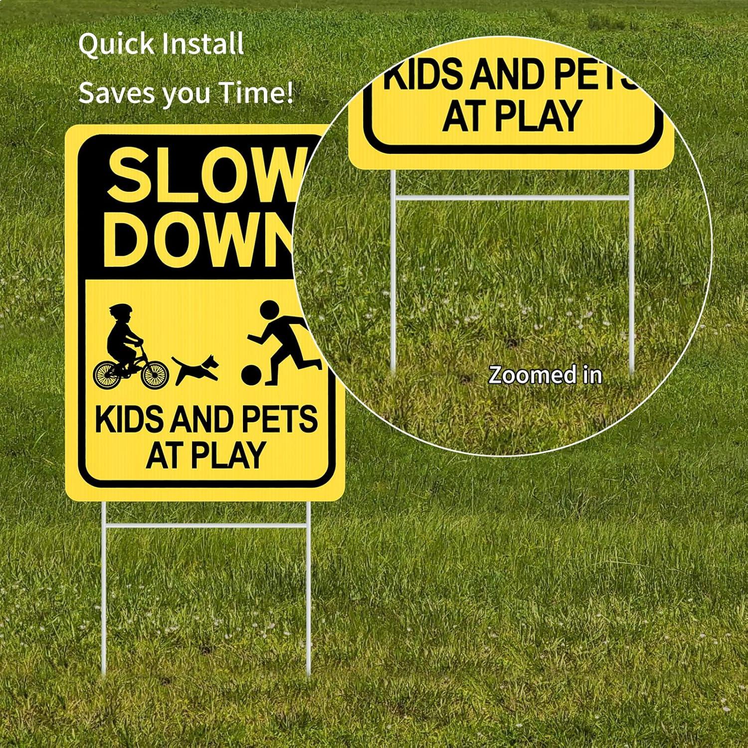 Señal de Reducir Velocidad HISVISION Niños y Mascotas 40x30cm