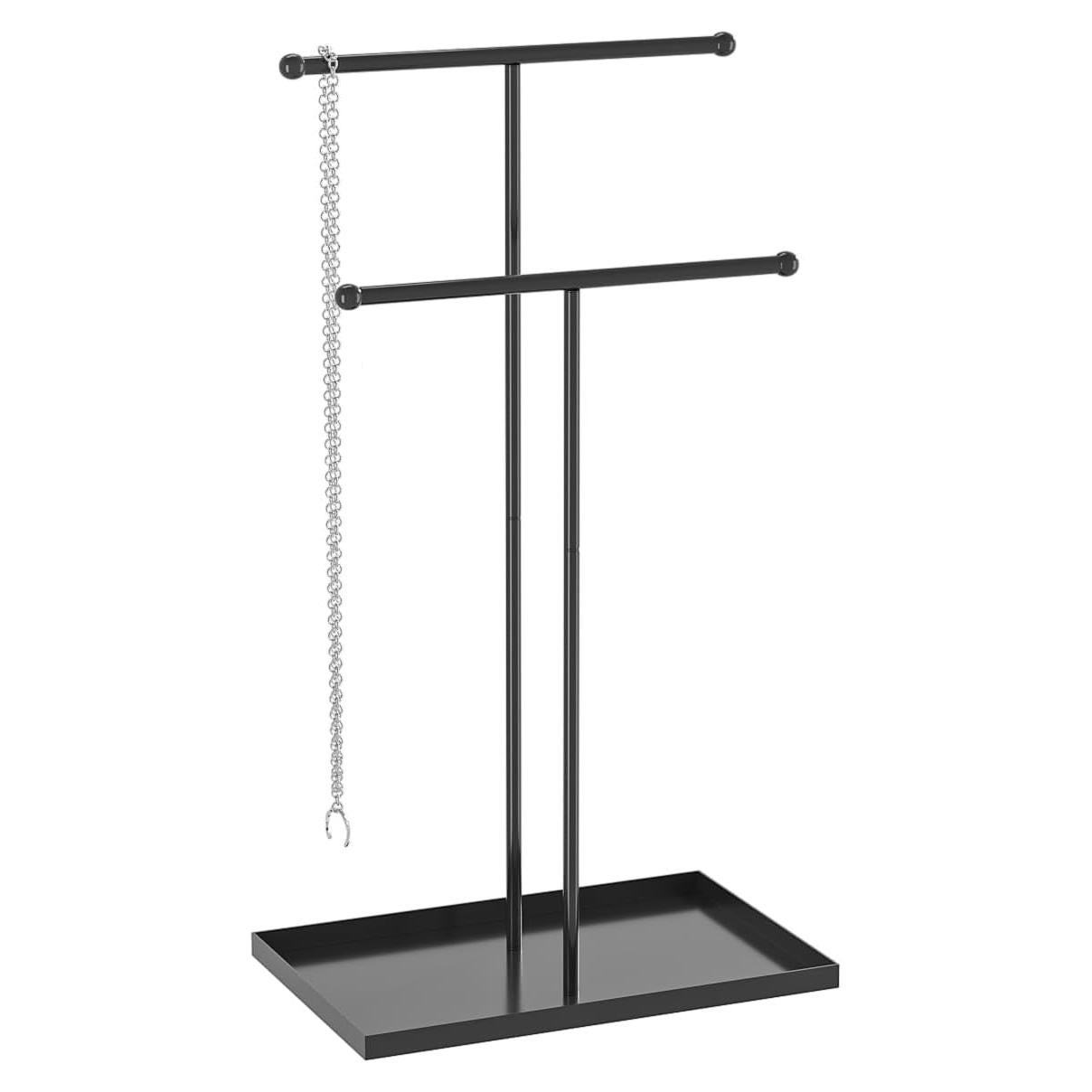 Soporte de Joyería Coward 2 Niveles Metal Negro Organizador
