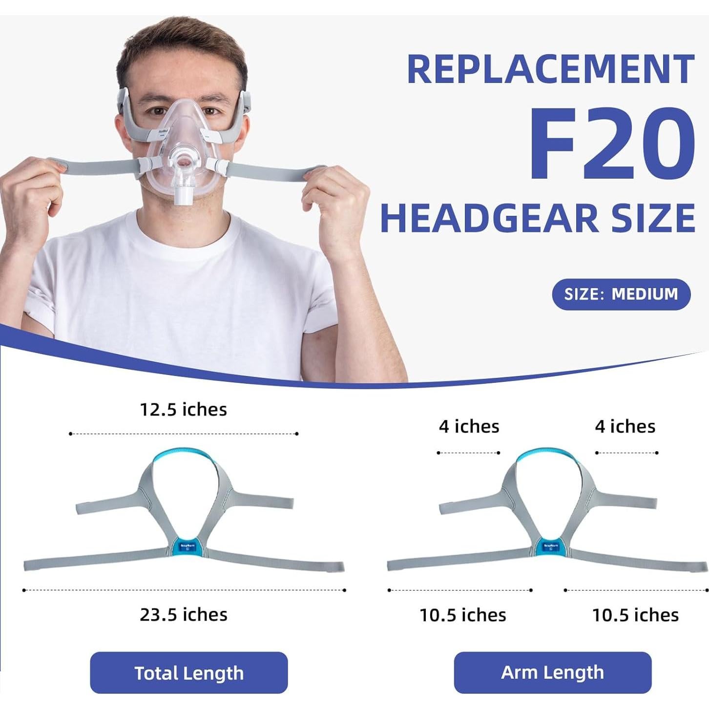 Correa para Cabeza CPAP RespWave F20 Mediana - Paquete de 2