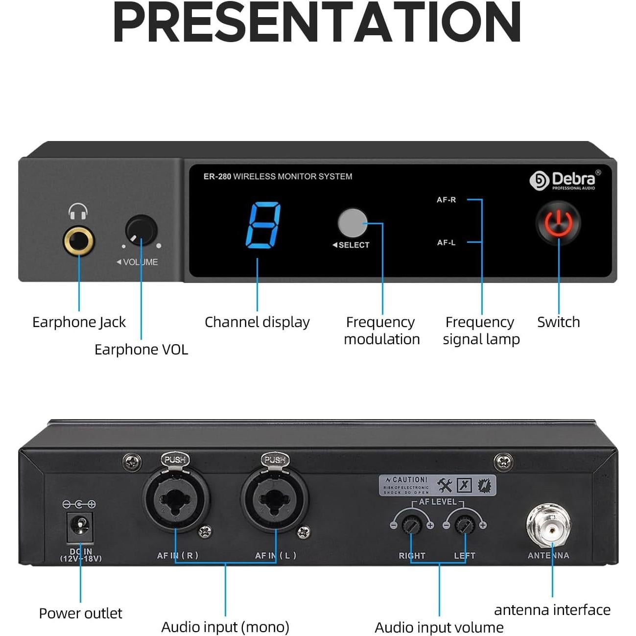 Sistema Monitoreo Inalámbrico D Debra ER-280 UHF 1 Receptor