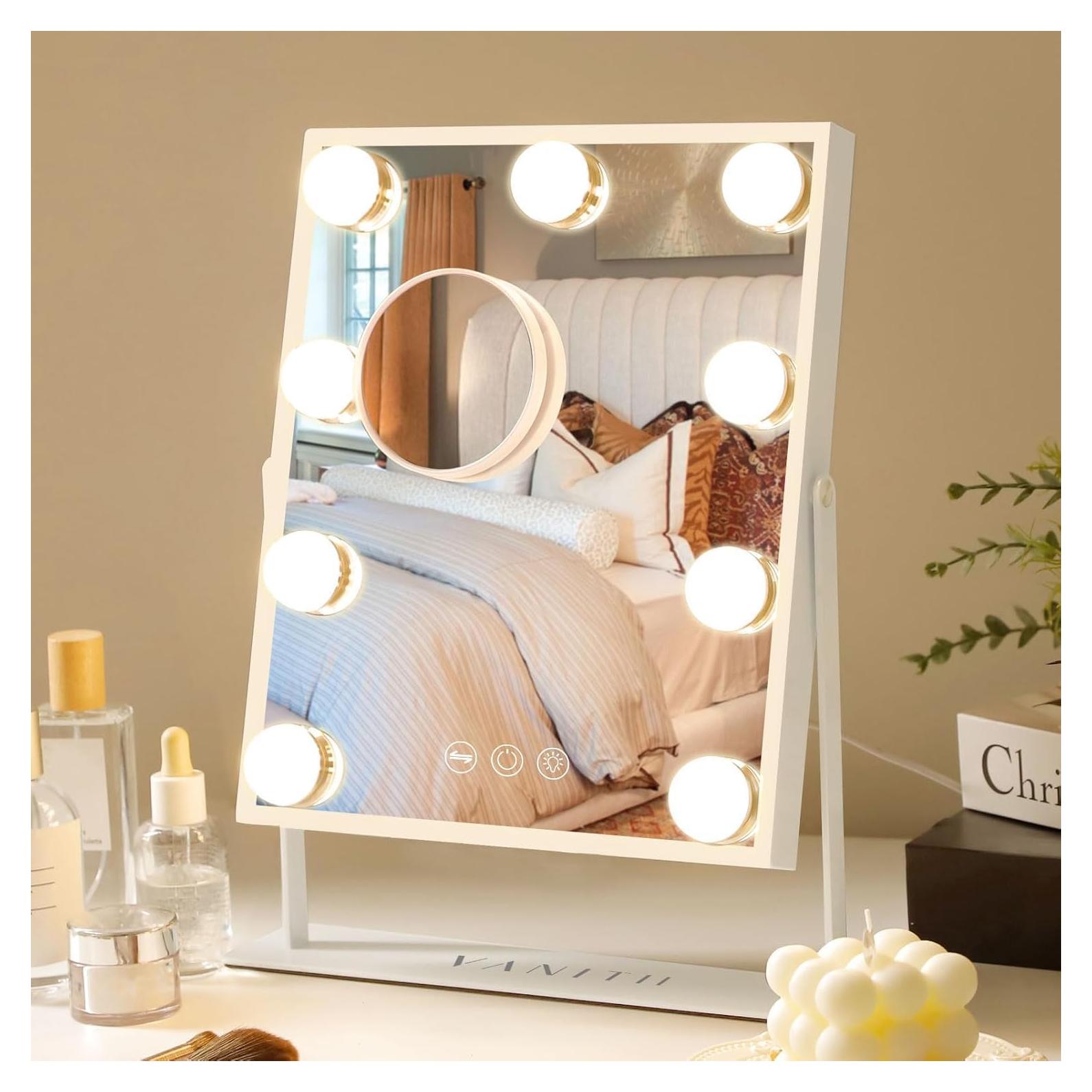 Espejo de Maquillaje VANITII Iluminado 30.48x25.4cm 9 Bombillas