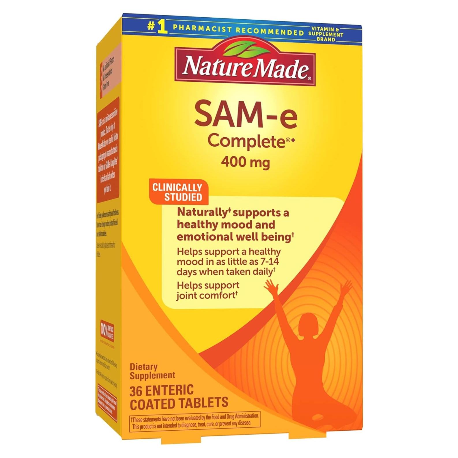 Nature Made SAM-e Completo 400 mg - Suplemento 36 Tabletas