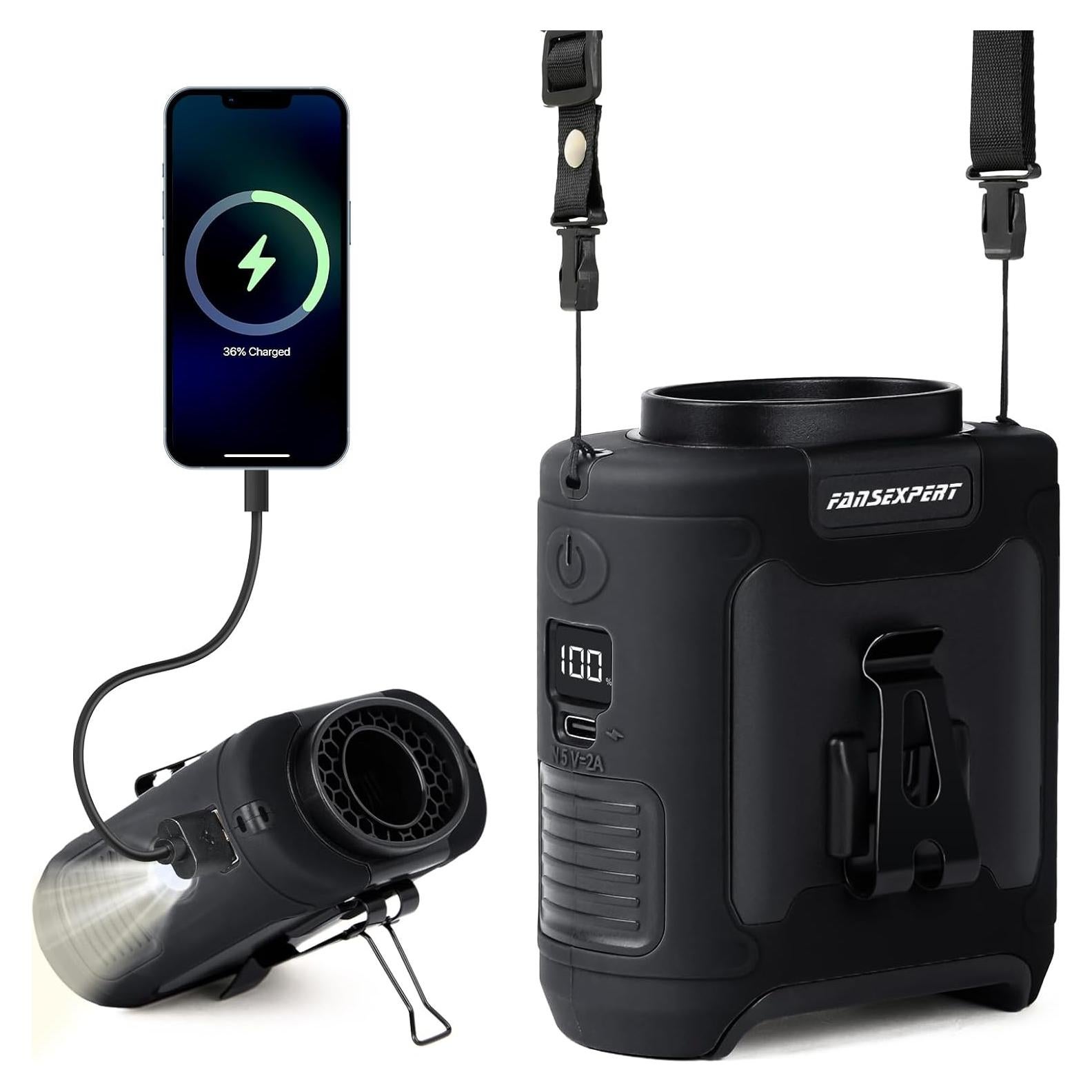 Ventilador de Cintura Portátil FANSEXPERT 10000mAh 5 Velocidades