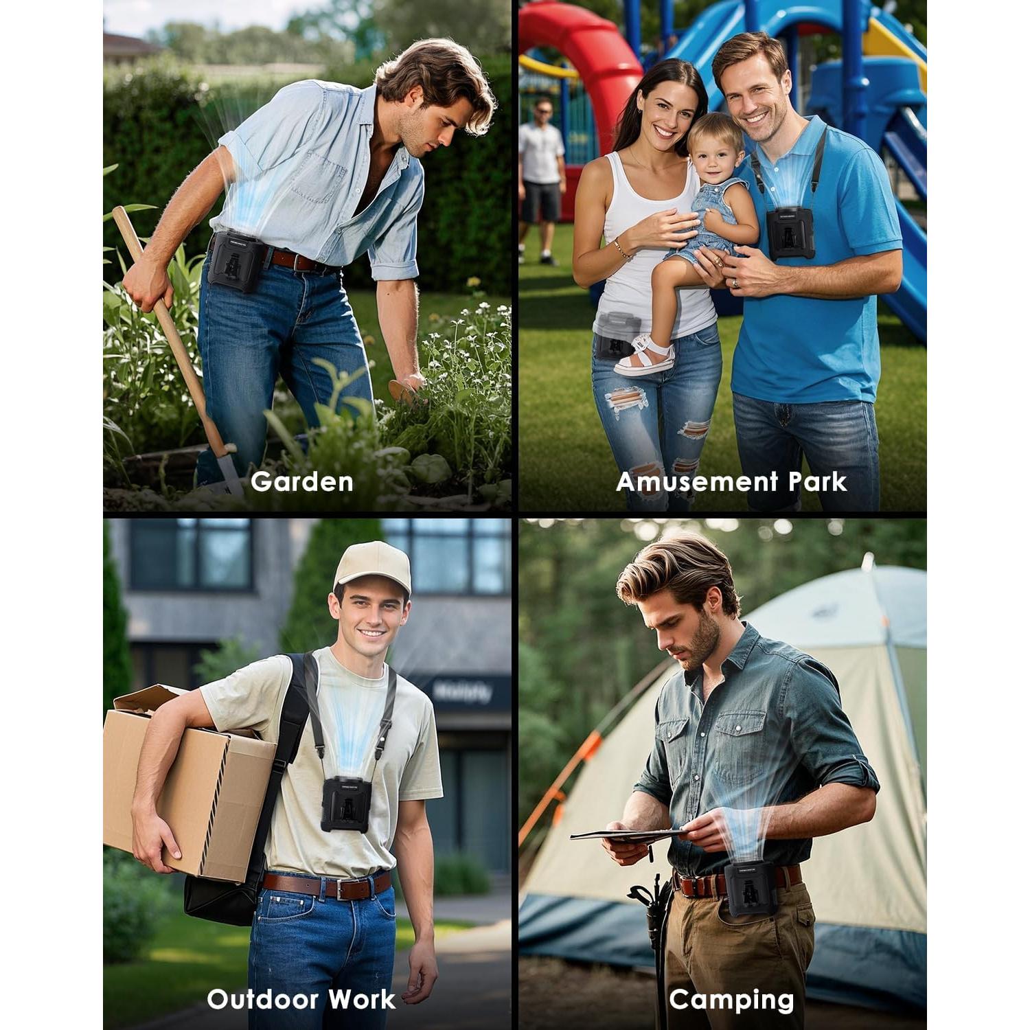 Ventilador de Cintura Portátil FANSEXPERT 10000mAh 5 Velocidades