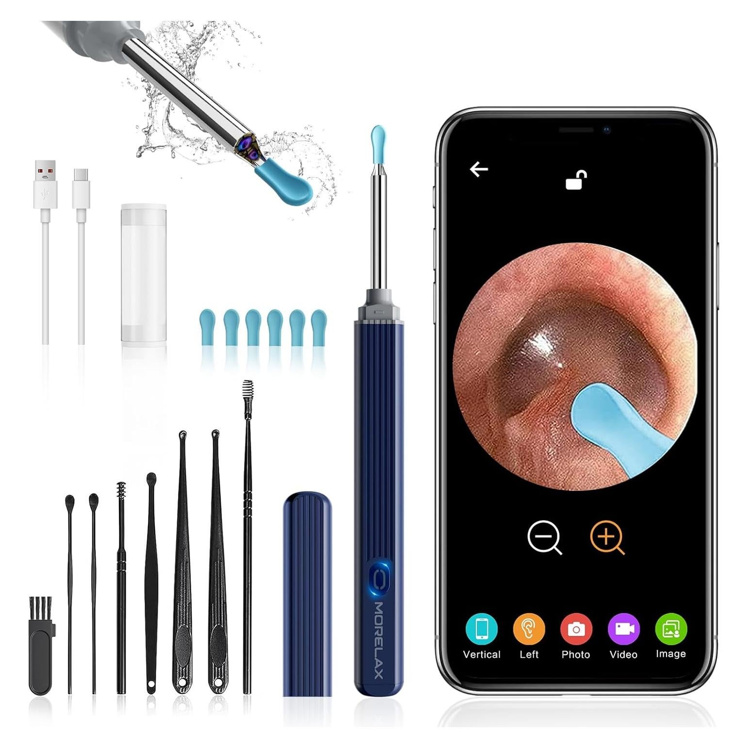 Kit de Limpieza de Oído Morelax con Cámara 1080P 8 Piezas