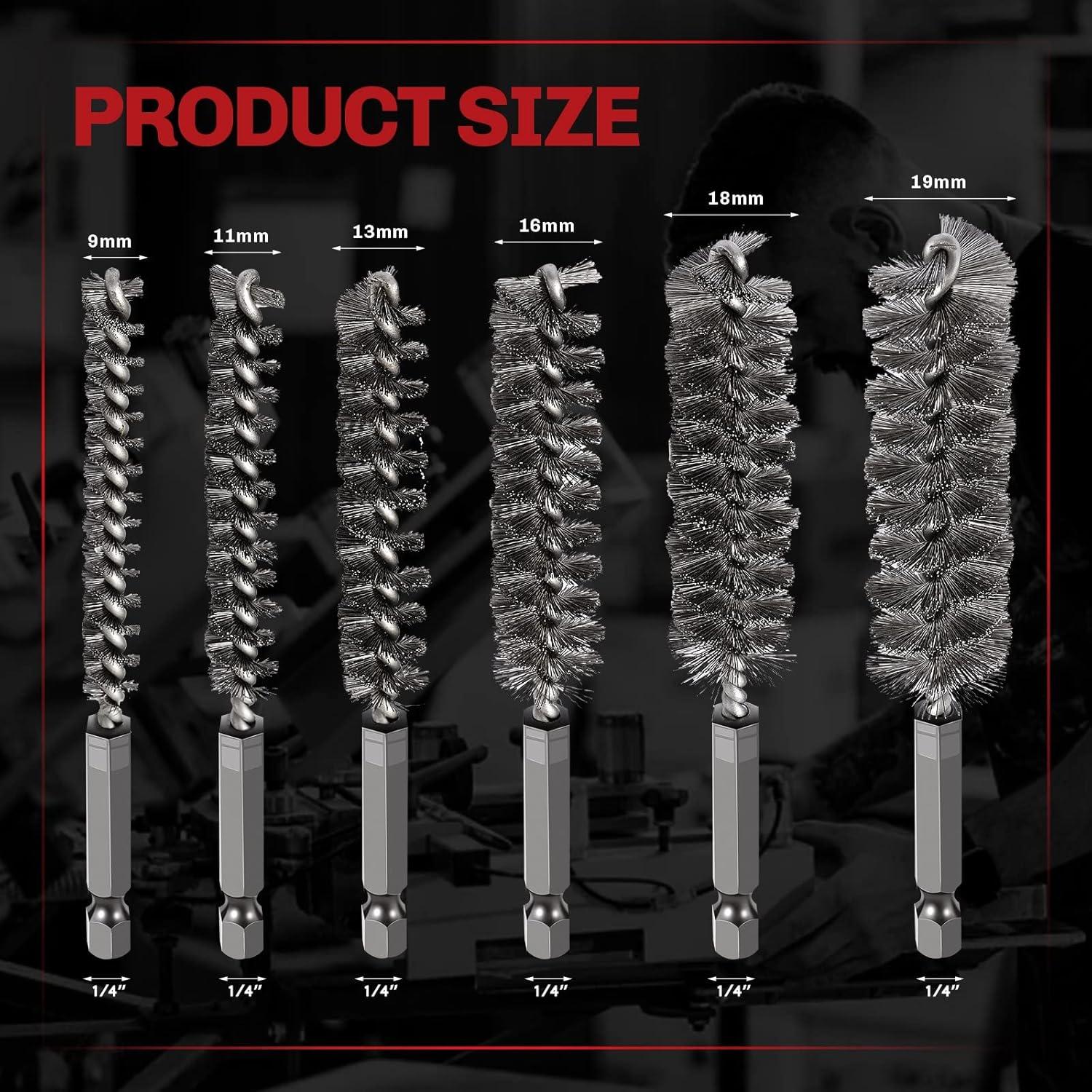 Juego de 6 Cepillos de Agujero Acero Inoxidable 304 ColumPRO
