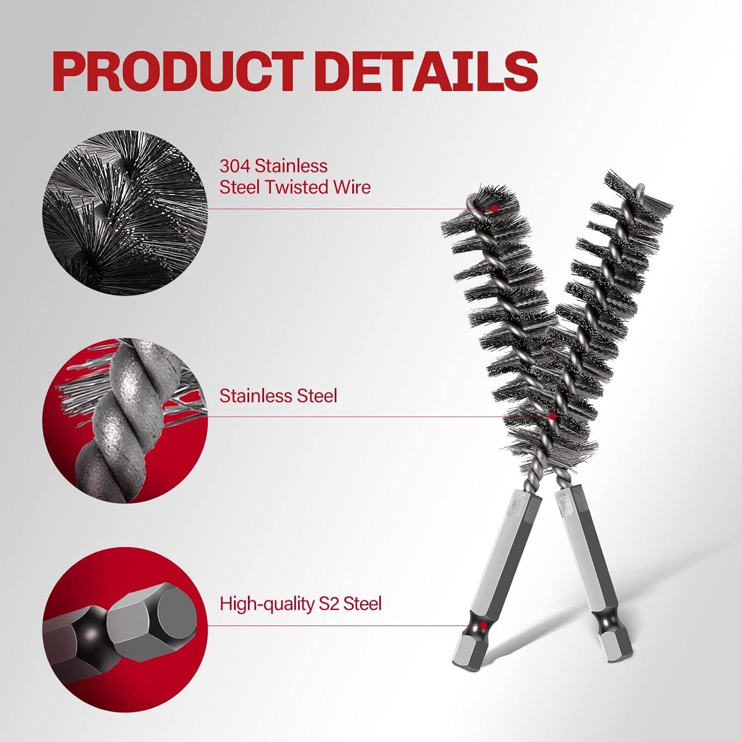 Juego de 6 Cepillos de Agujero Acero Inoxidable 304 ColumPRO