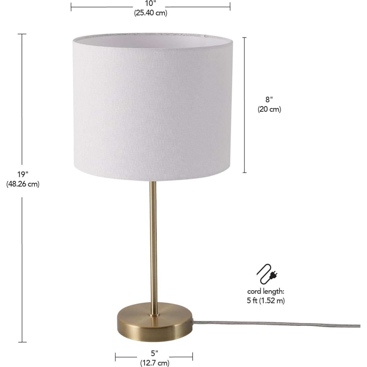 Lámpara de Mesa GLOBE Electric Versa 48.26 cm Oro Mate