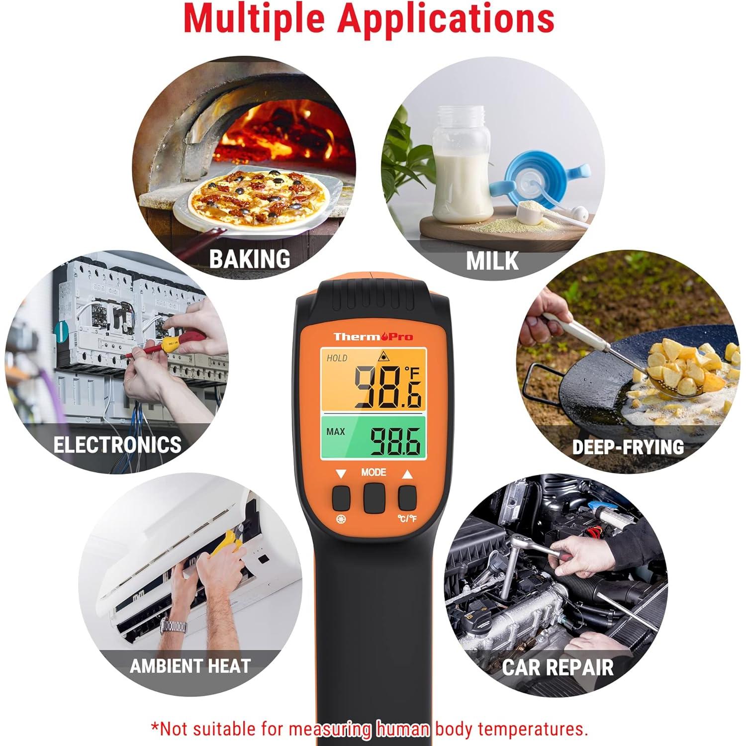 Termómetro Infrarrojo ThermoPro TP450 Doble Láser -50 a 550°C