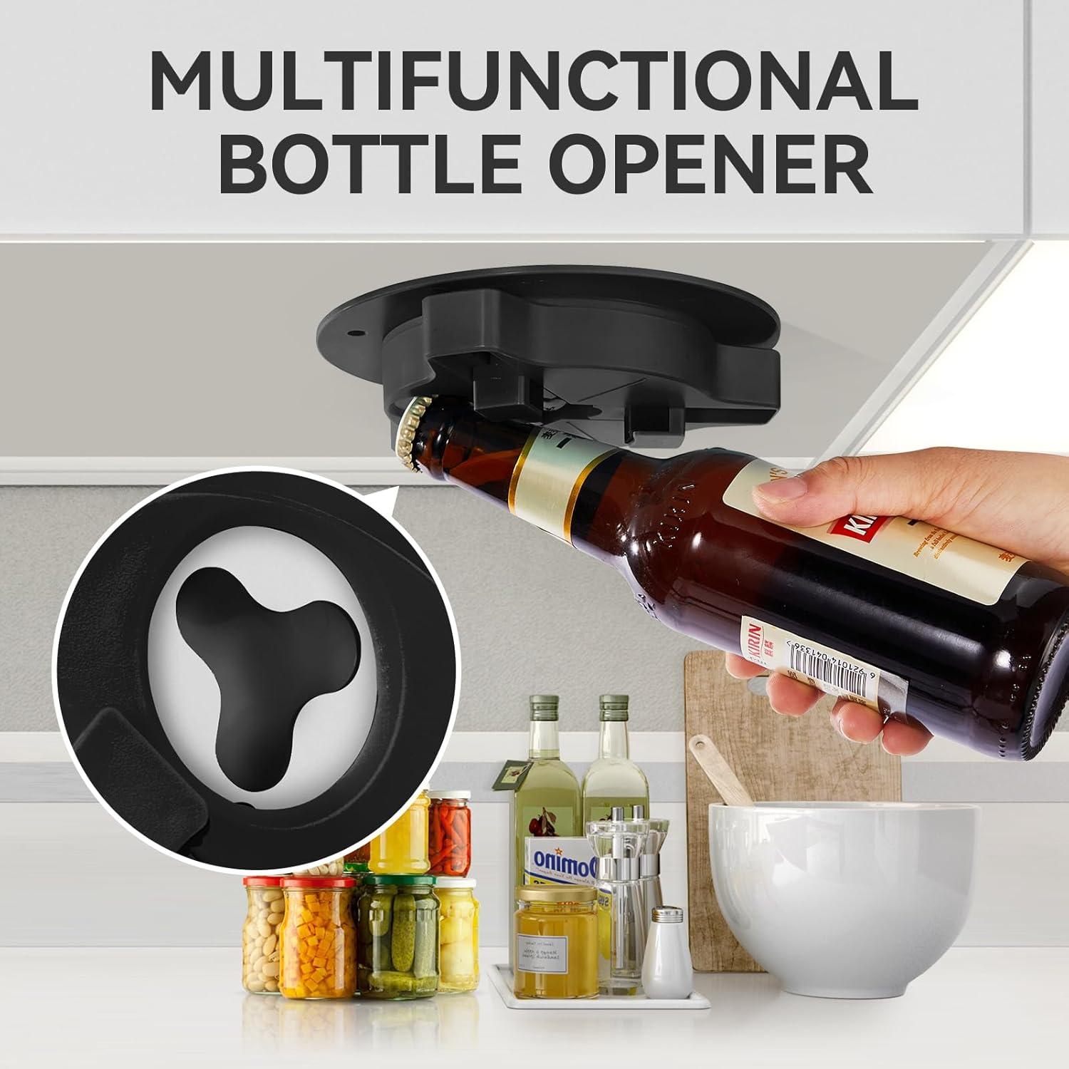 Abrefrascos bajo gabinete Banyaa para personas mayores - Negro