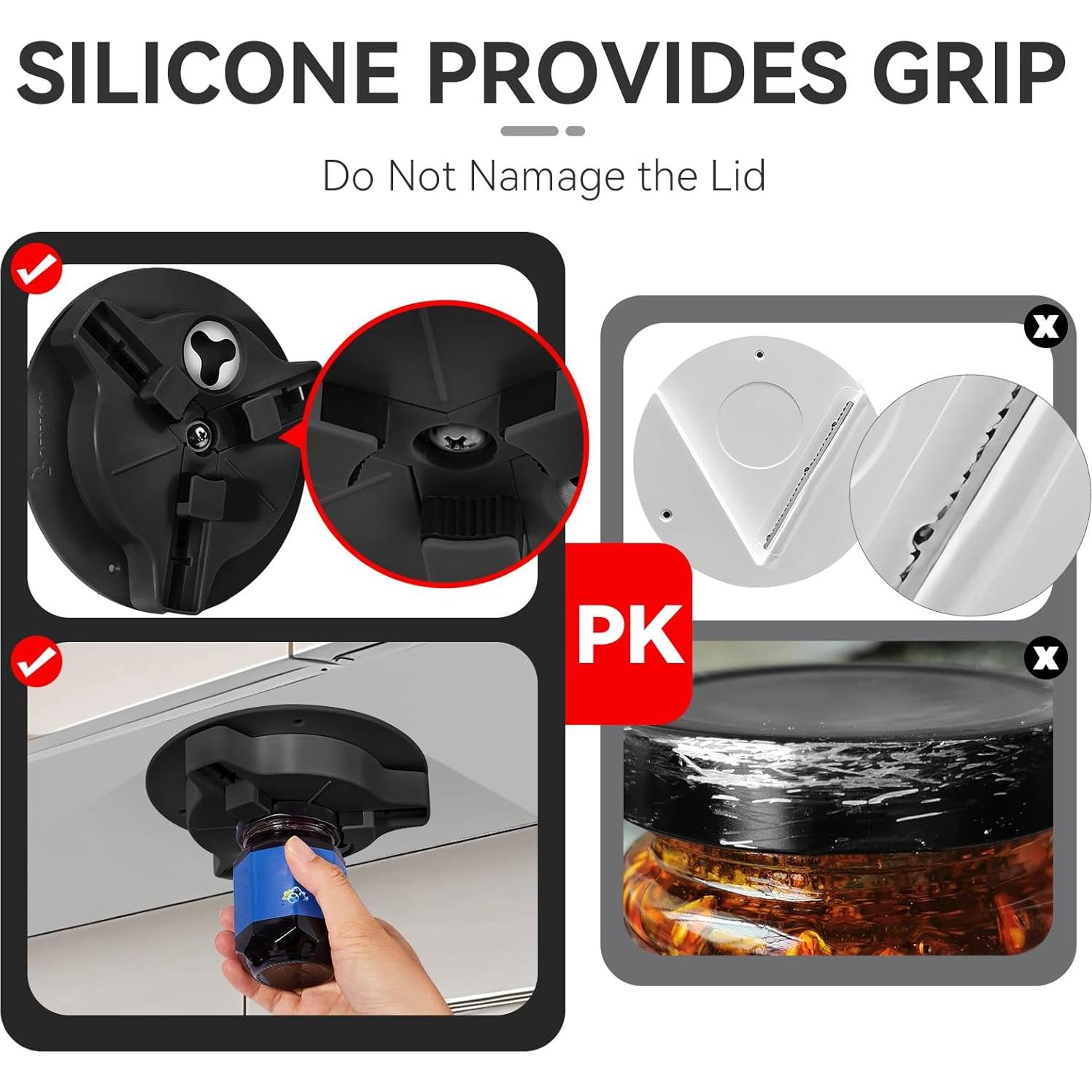 Abrefrascos bajo gabinete Banyaa para personas mayores - Negro