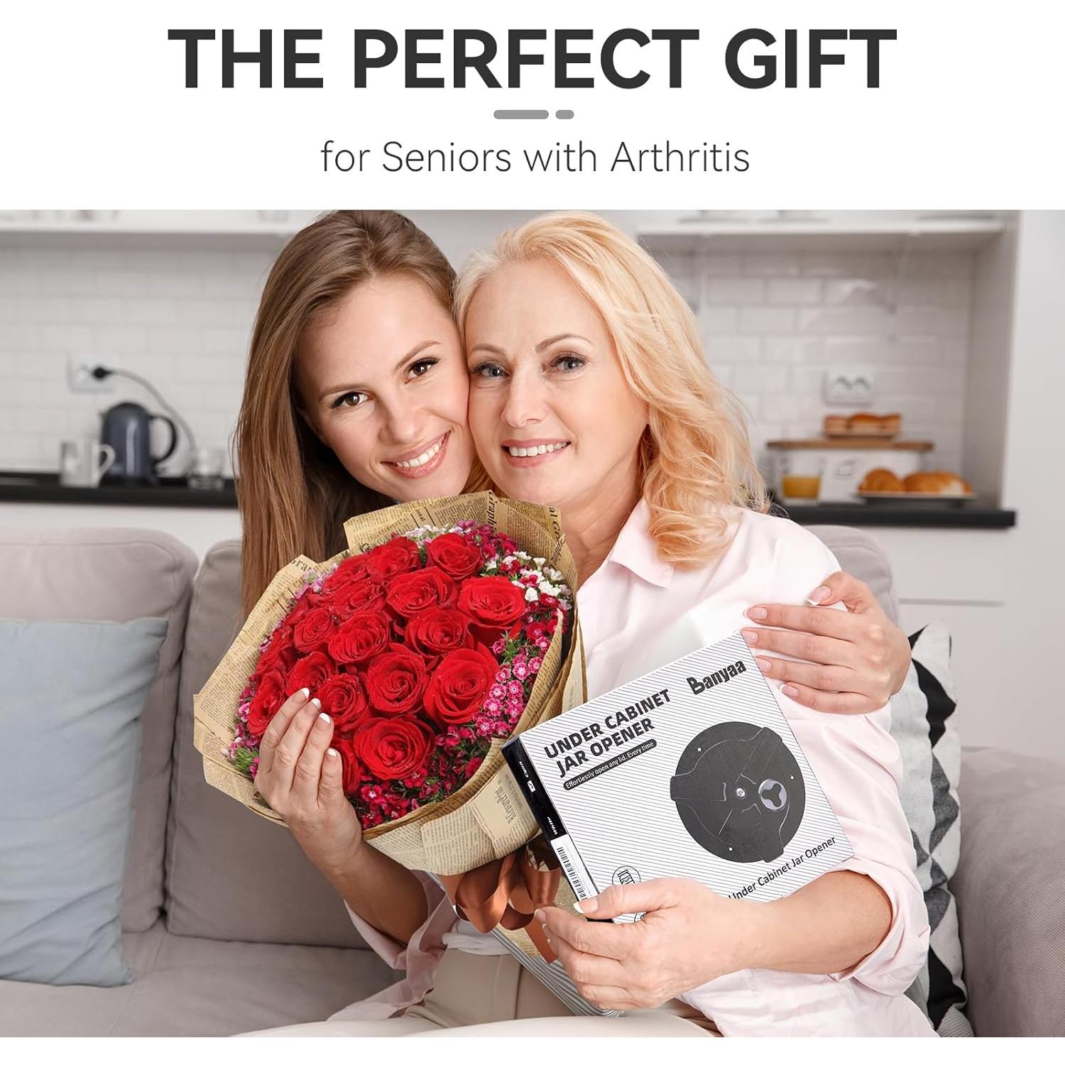 Abrefrascos bajo gabinete Banyaa para personas mayores - Negro