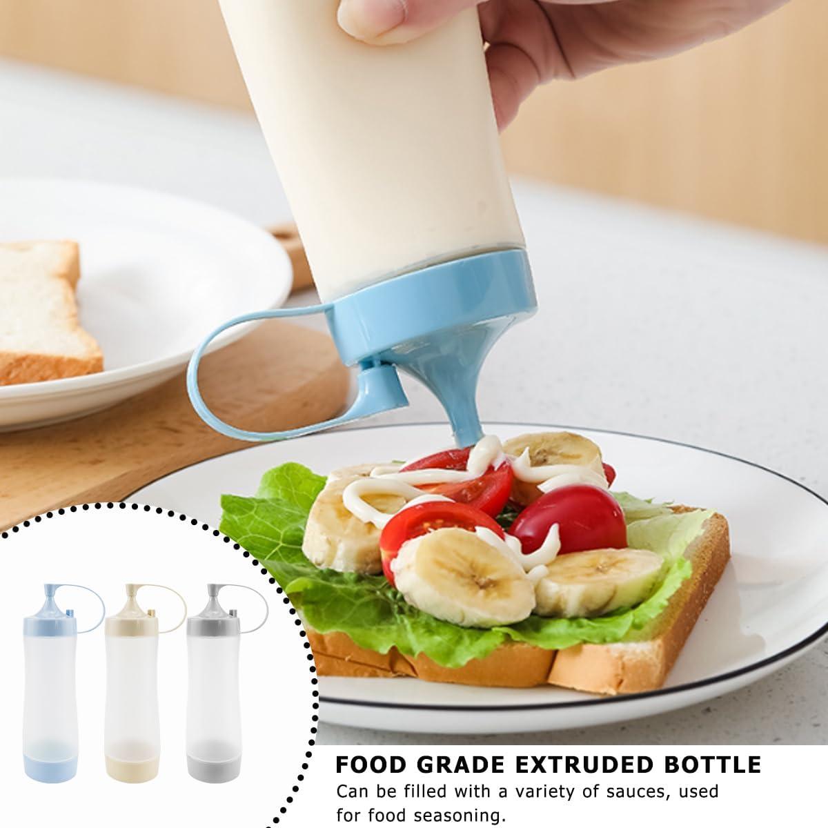 DOERDO Botellas de Silicona para Salsas 350ml - 3 Pcs