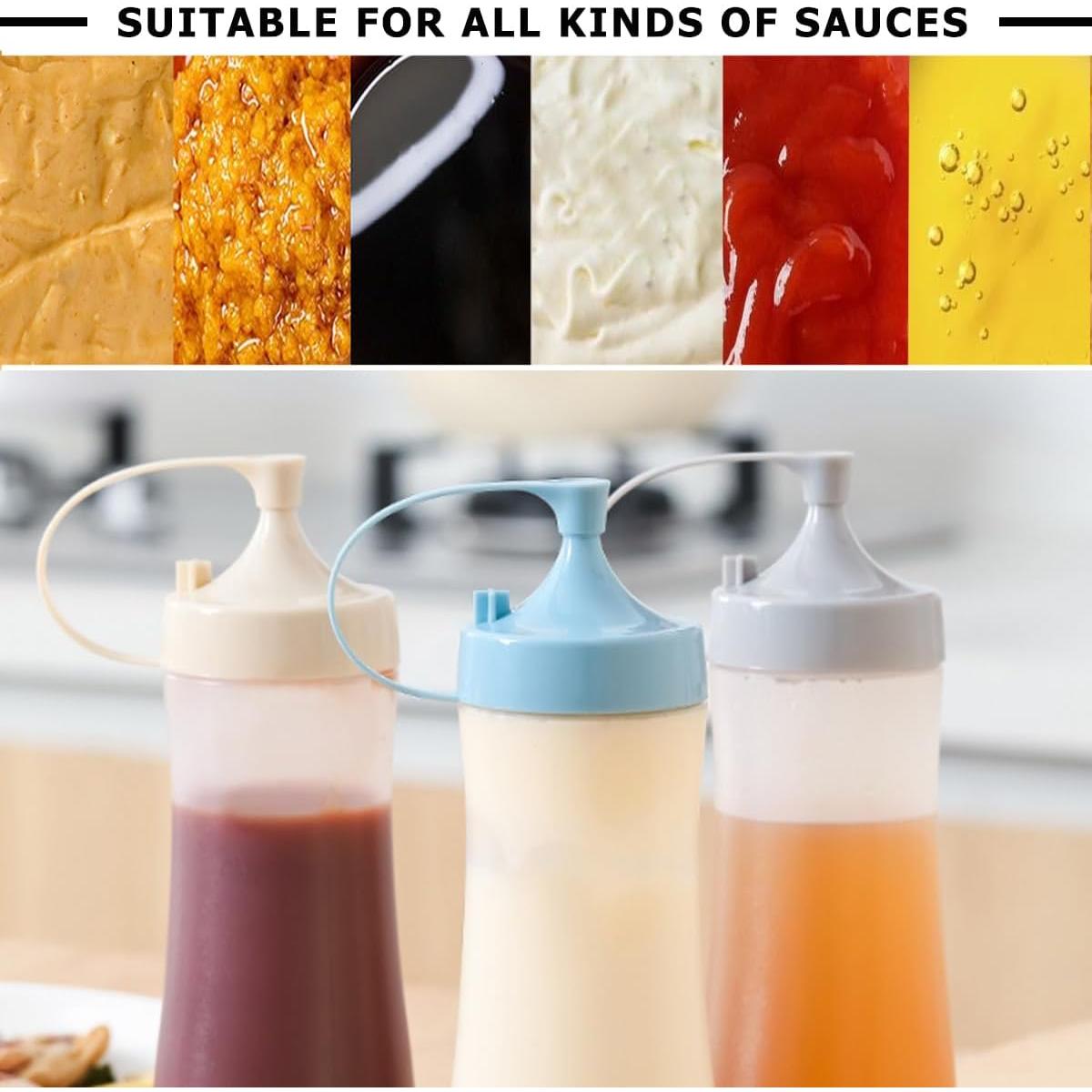 DOERDO Botellas de Silicona para Salsas 350ml - 3 Pcs