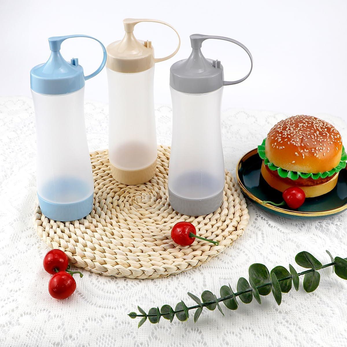 DOERDO Botellas de Silicona para Salsas 350ml - 3 Pcs