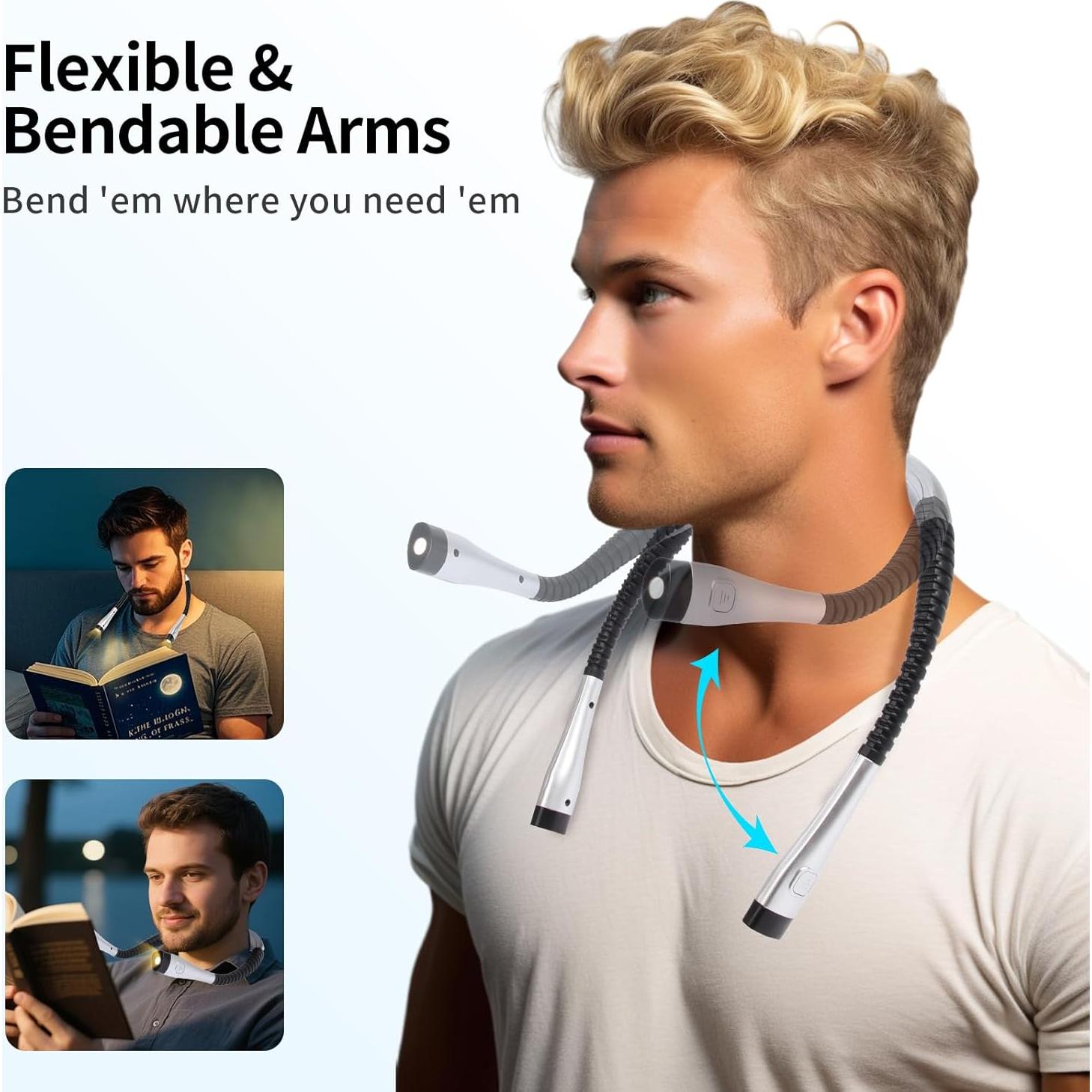 Luz de Lectura Bsdgeclogy Recargable 3 Colores 9 Brillos