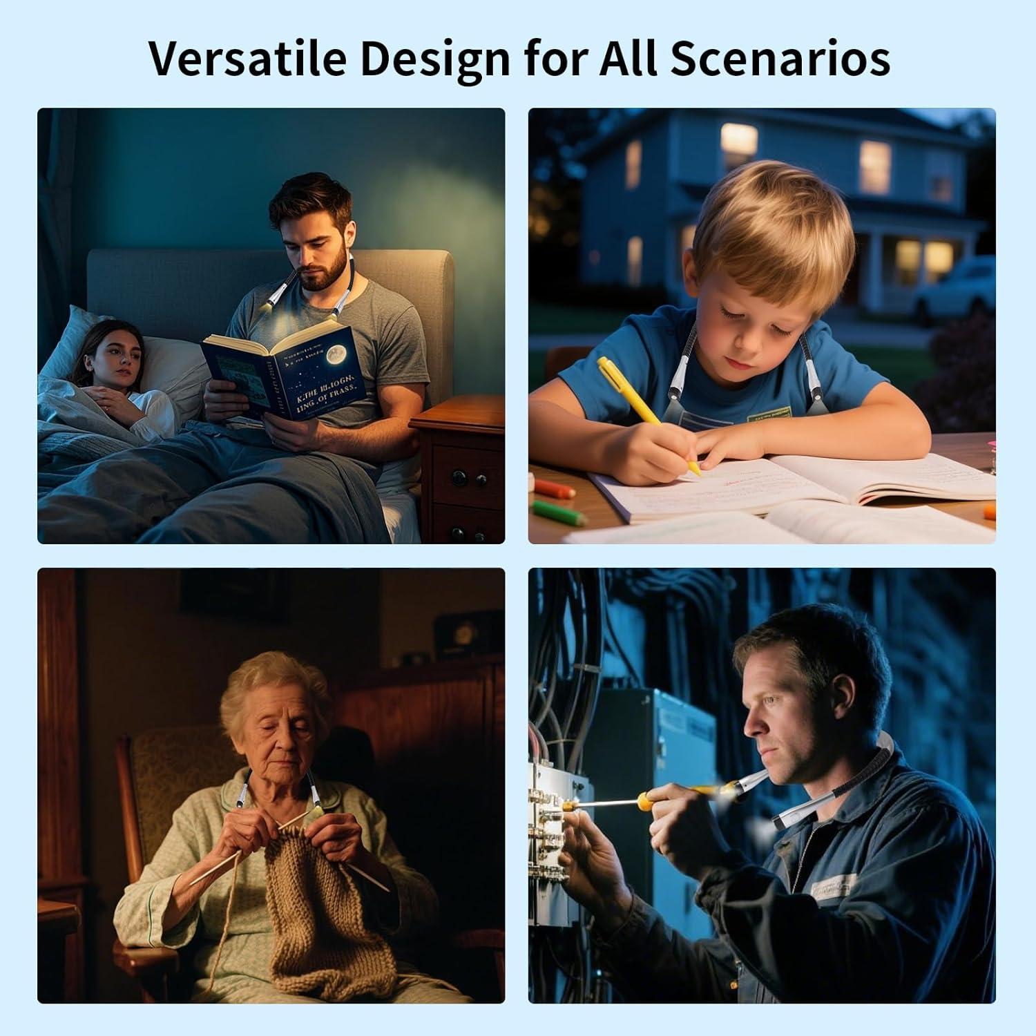 Luz de Lectura Bsdgeclogy Recargable 3 Colores 9 Brillos