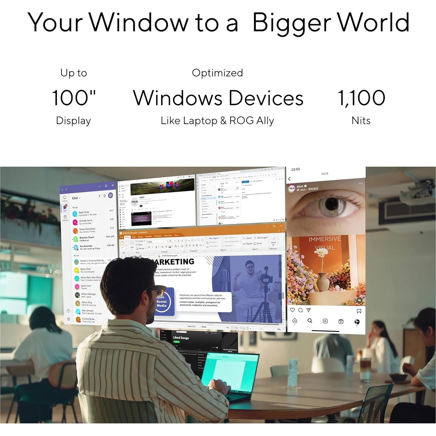 Gafas AR Inteligentes ASUS AirVision M1 - Pantalla 100" 1100 nits